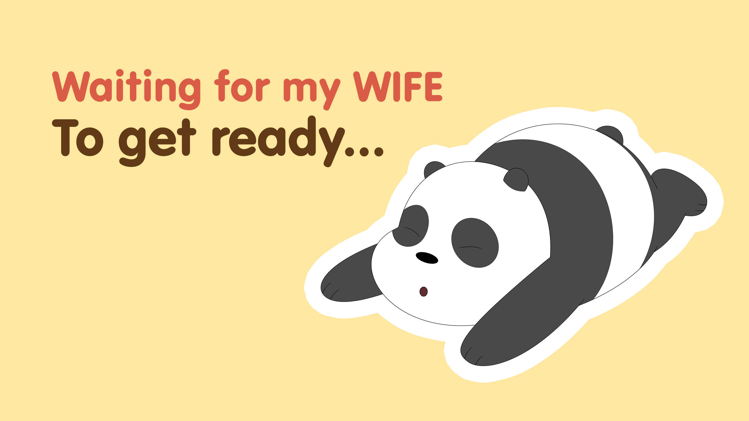 Yellow Panda, We Bare Bears, wife, 2K Desktop Wallpaper