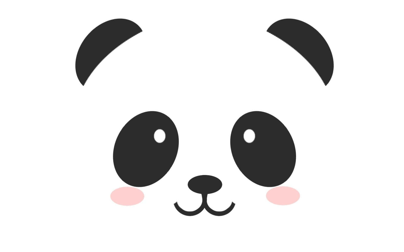 cute cartoon panda, big black eyes, pink cheeks, HD Desktop Wallpaper