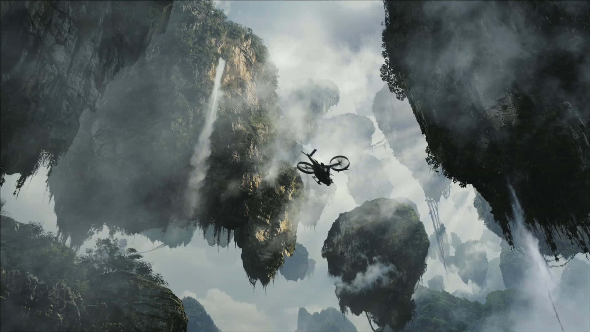 Pandora, mountain biker, misty canyon, Full HD Desktop Wallpaper