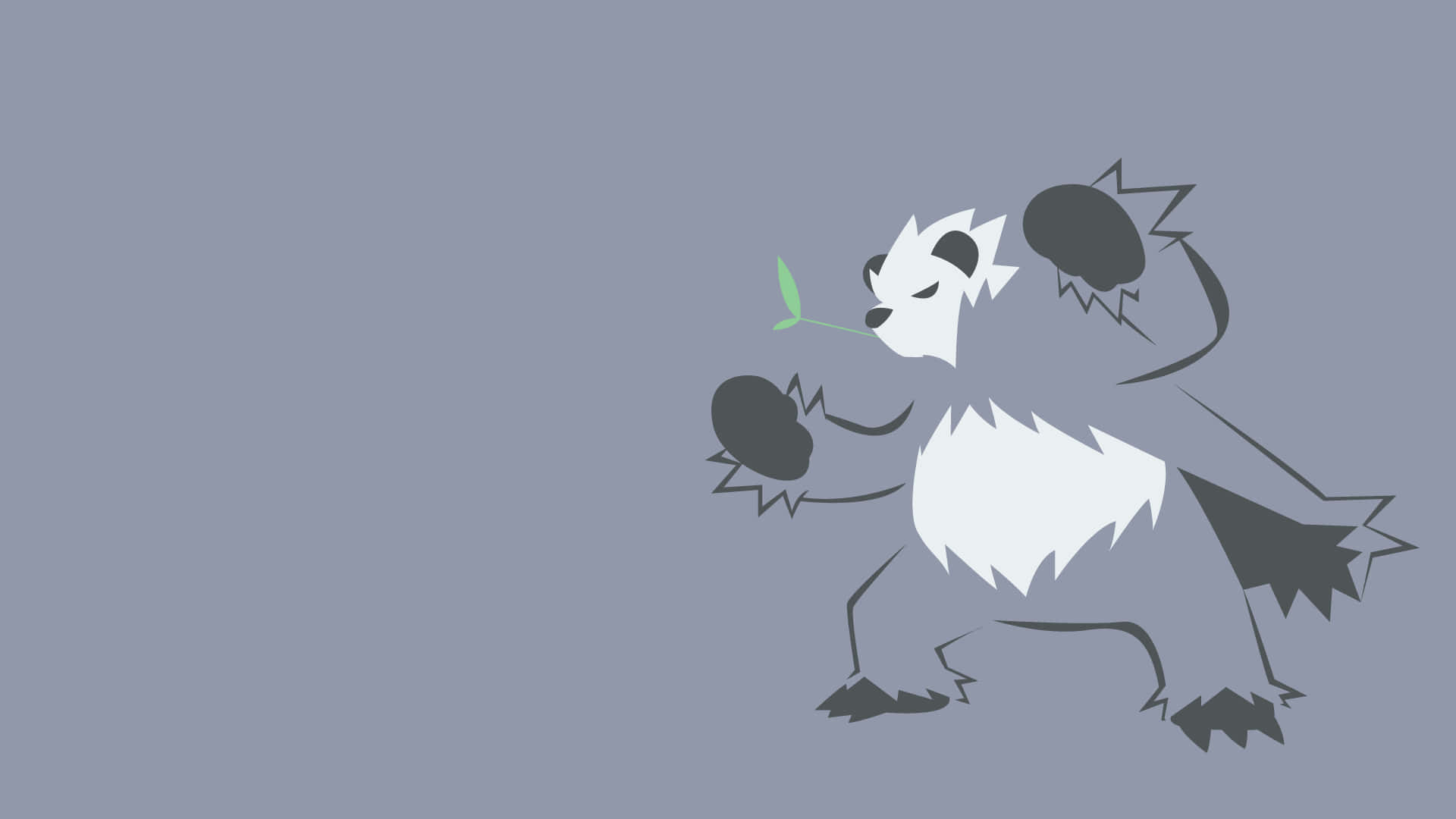 Pangoro, light gray, cartoon panda, Full HD Desktop Wallpaper