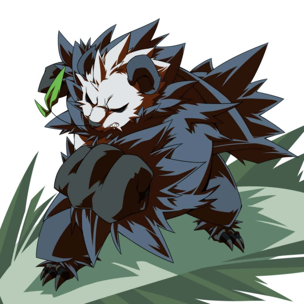 Pangoro, upercut punch, spiked blue and brown fur, SD Desktop Wallpaper