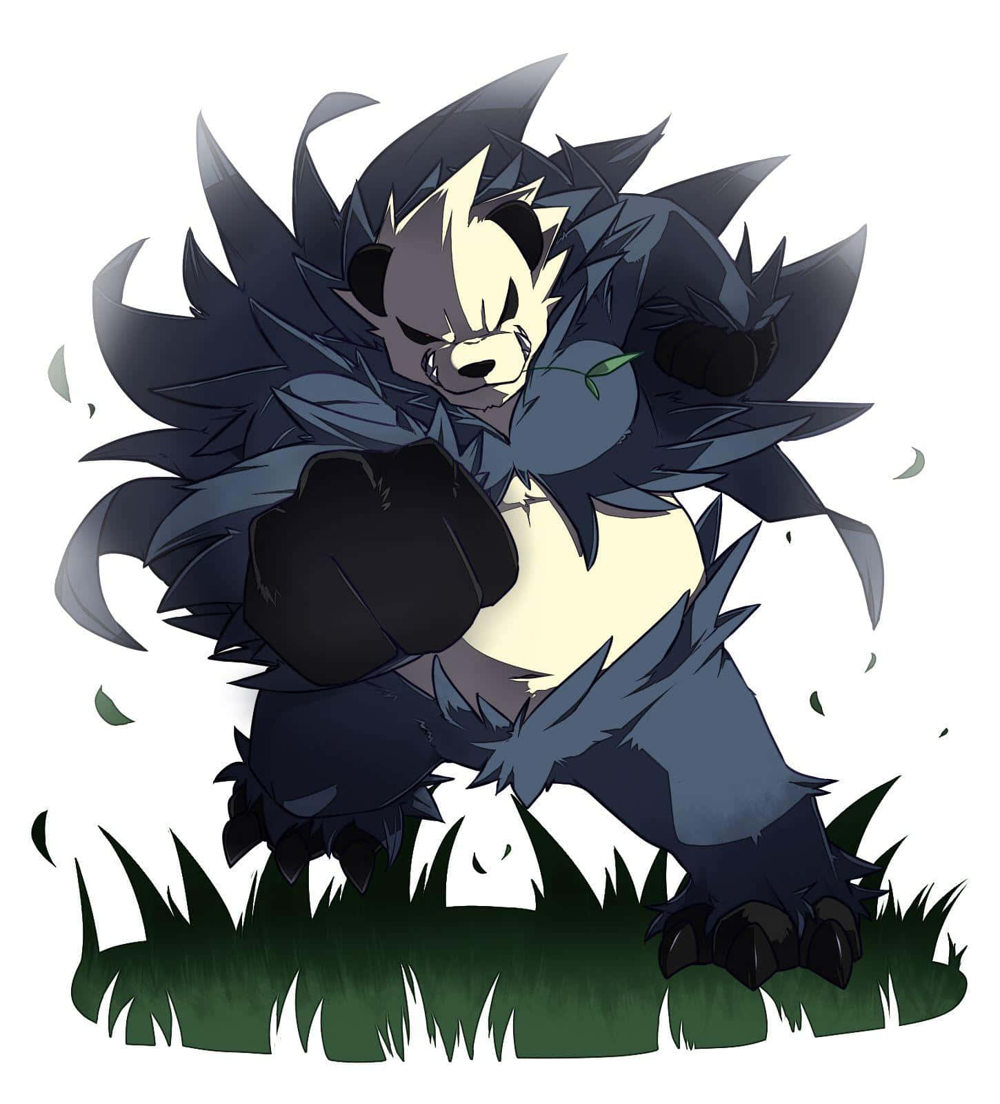 Pangoro, dark blue, cream-colored, HD Phone Wallpaper