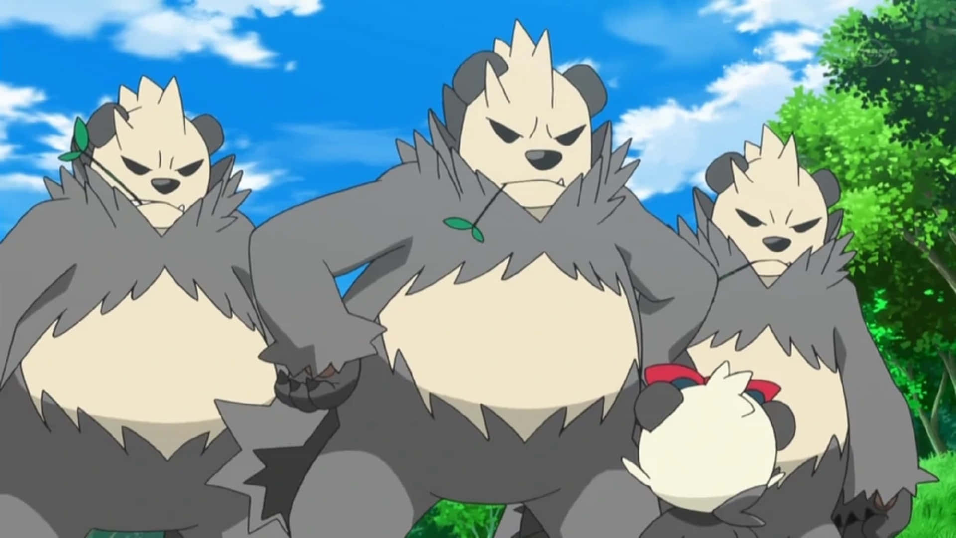 Pangoro, grumpy, gray-furred, Full HD Desktop Wallpaper