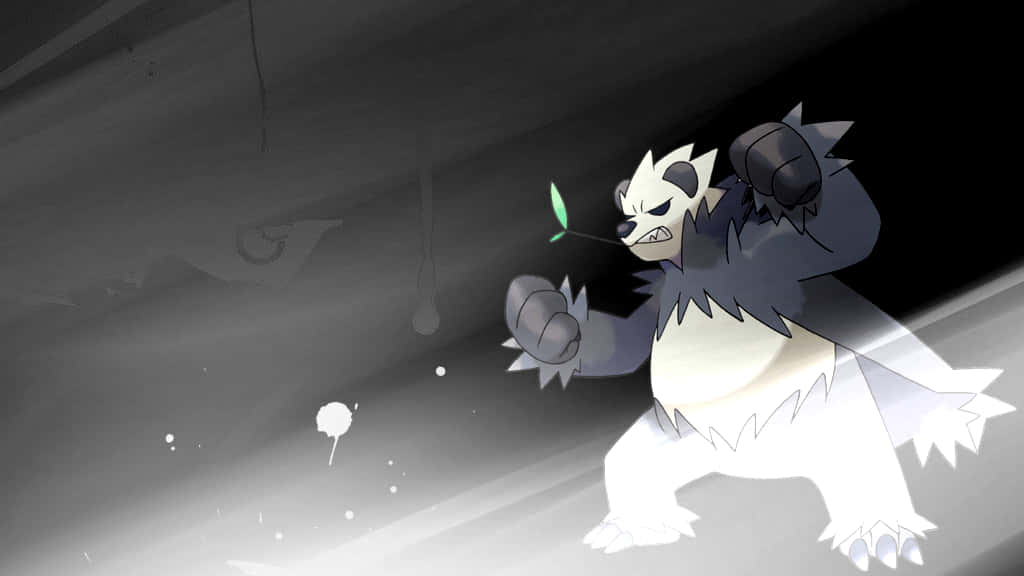 Pangoro, black and white theme, spiked fur, SD Desktop Wallpaper