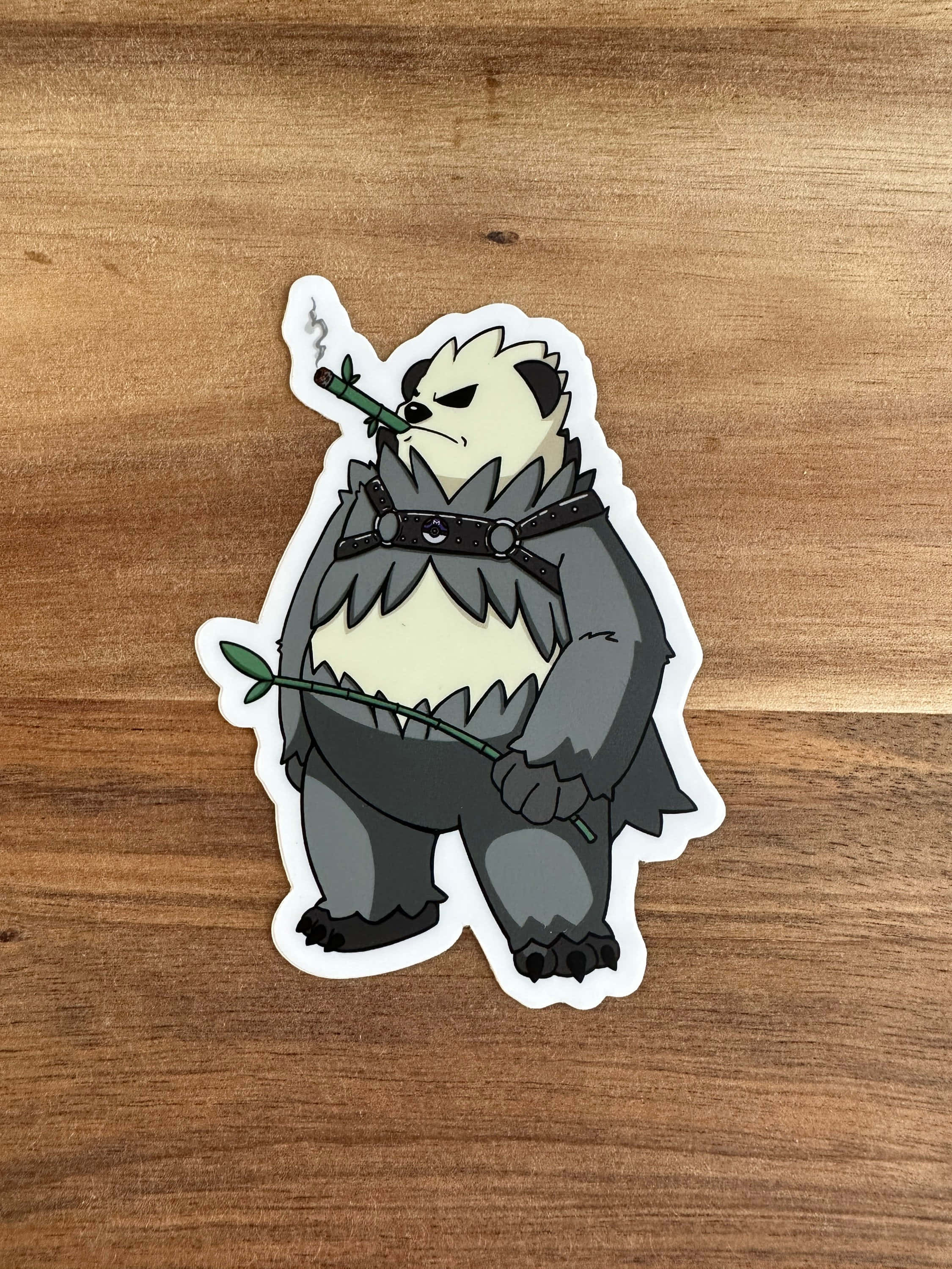 Pangoro, sticker, cartoon panda warrior, 2K Phone Wallpaper