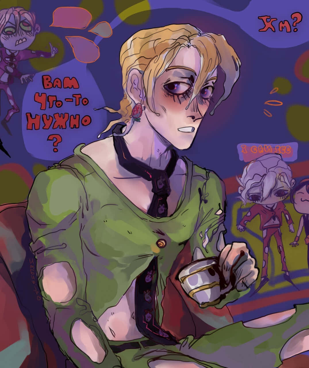 Pannacotta Fugo, Strawberry Impalement Pose, blonde hair, HD Phone Wallpaper