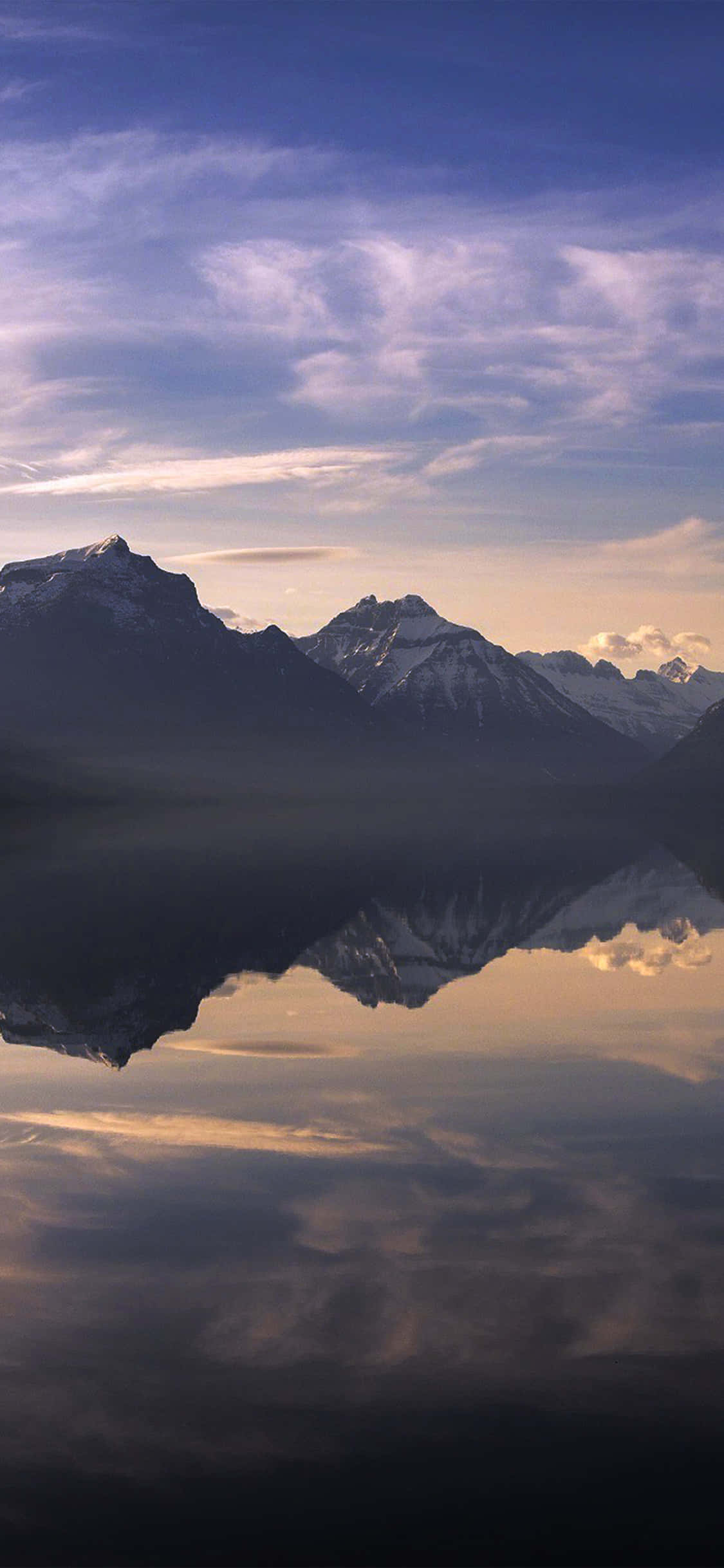 Panorama, 1125 x 2436, snowcapped mountains, Full HD Phone Wallpaper