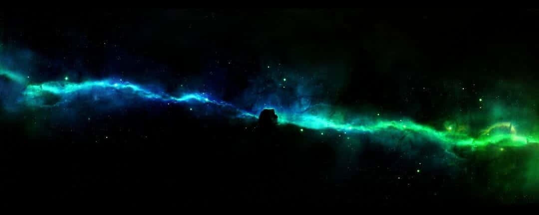 Panoramic Desktop, cosmic nebula, electric blue, SD Desktop Wallpaper