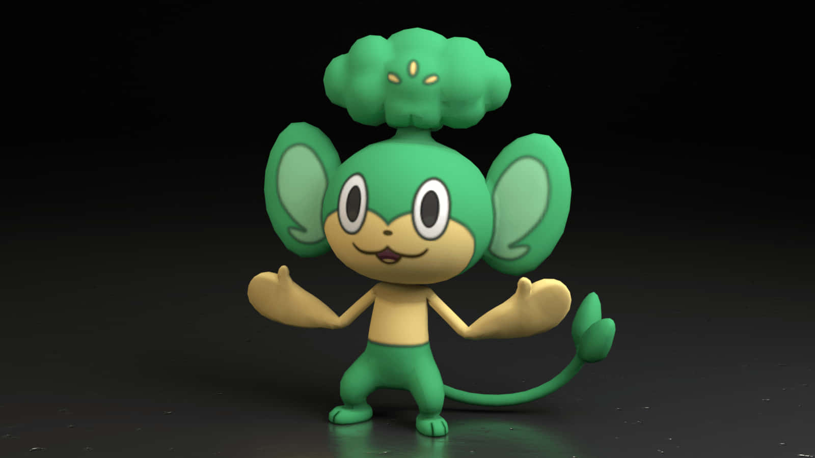 Pansage, green, broccoli head, HD Desktop Wallpaper