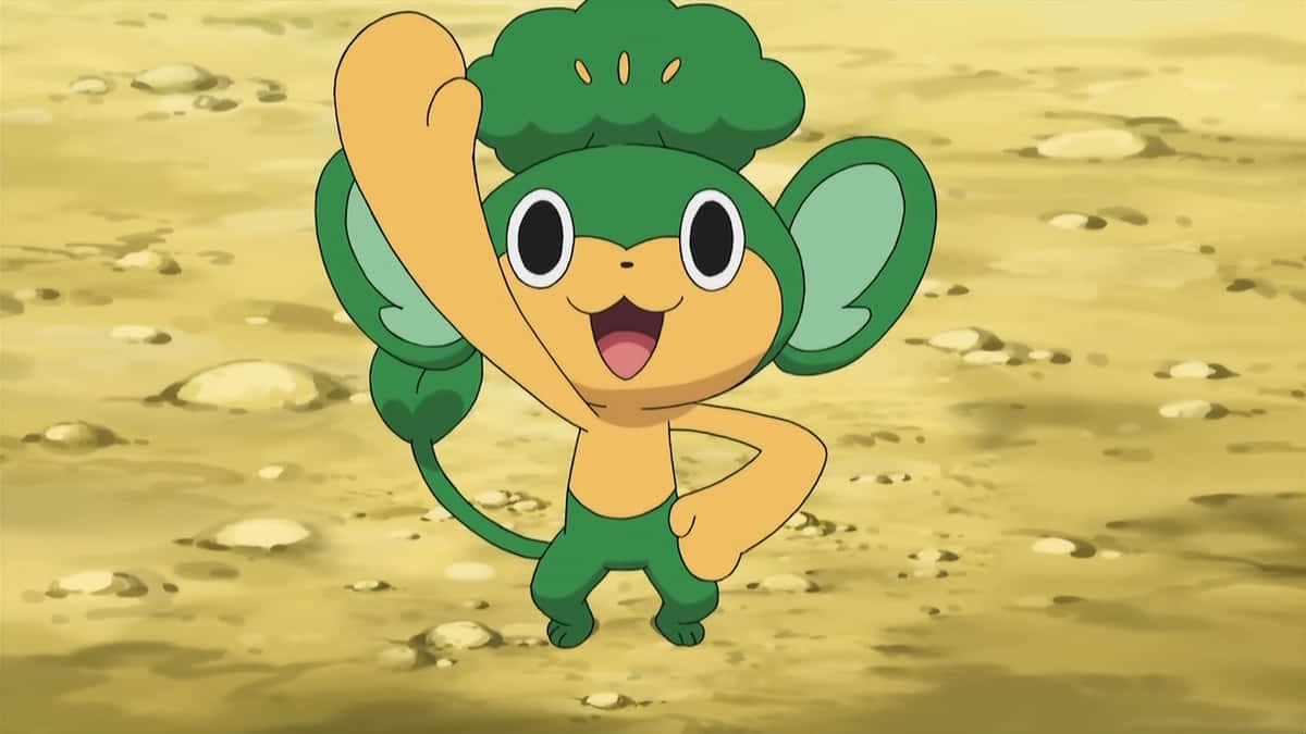 Pansage, broccoli-headed, anime monkey, SD Desktop Wallpaper