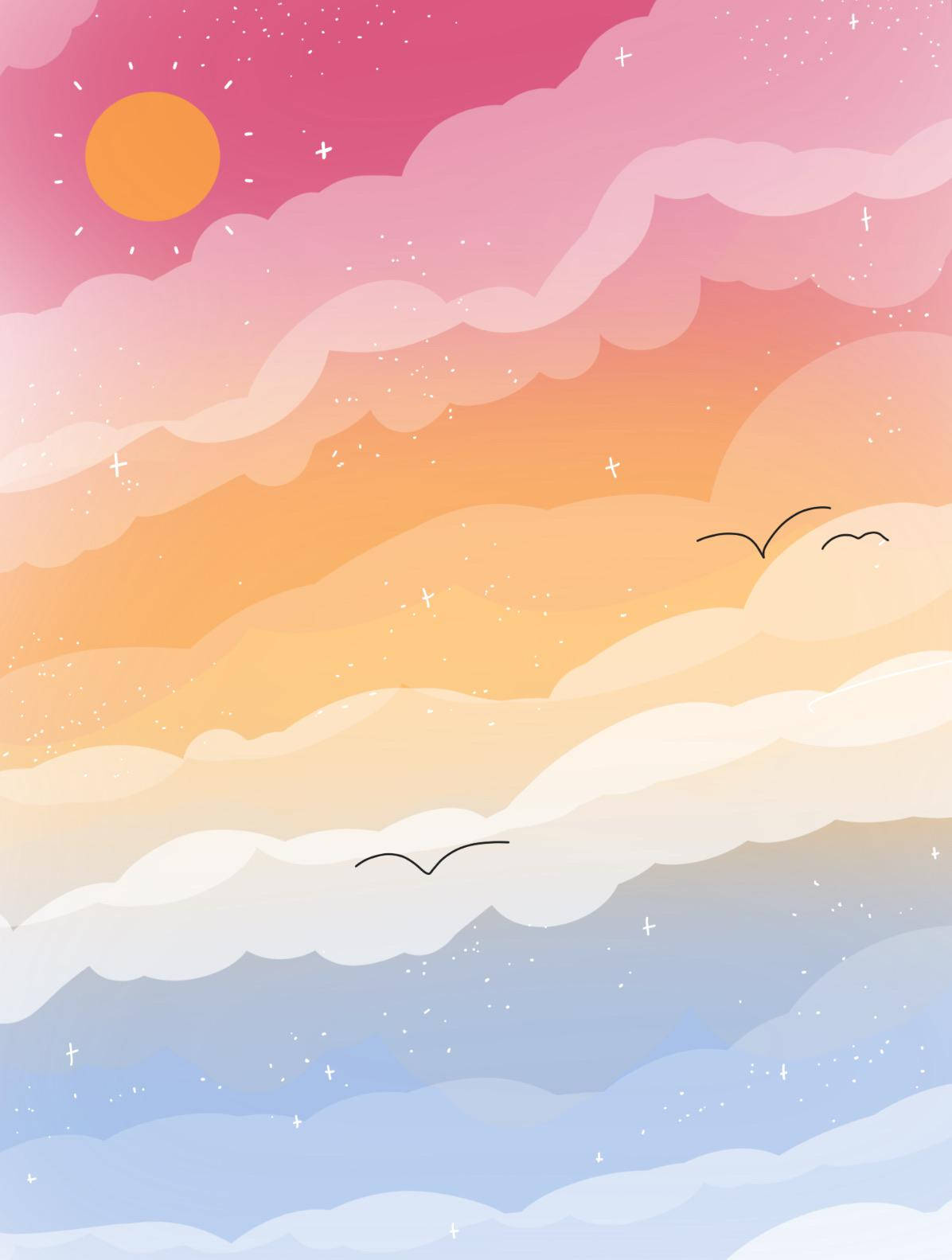 pansexual, pastel sky, pink orange and blue, HD Phone Wallpaper