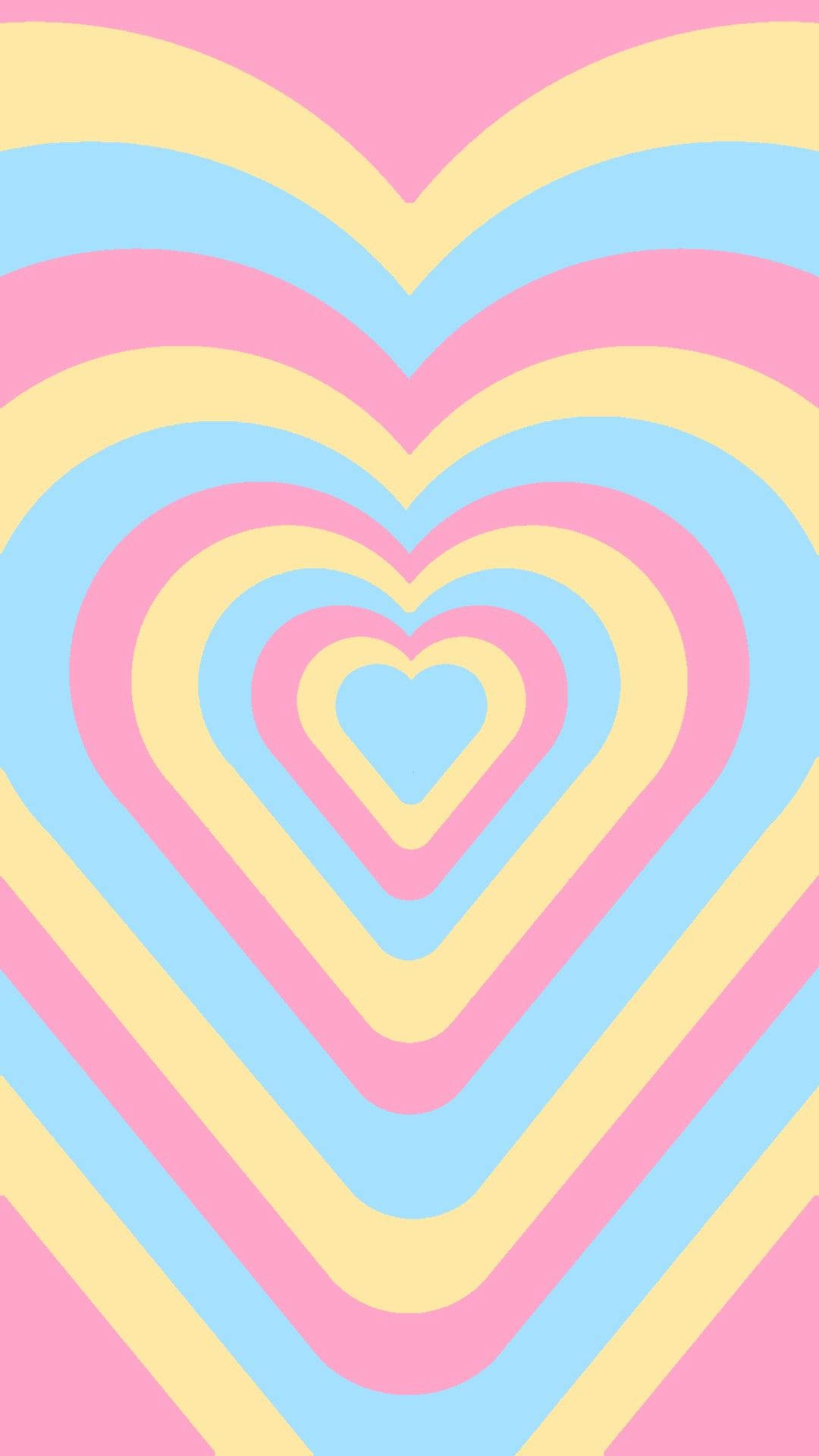 pansexual, pastel spiral heart tunnel, vibrant pastel hearts, Full HD Phone Wallpaper