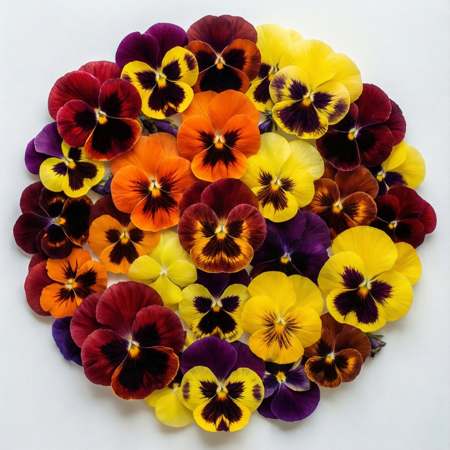 Pansy, mandala pattern, red, HD Desktop Wallpaper