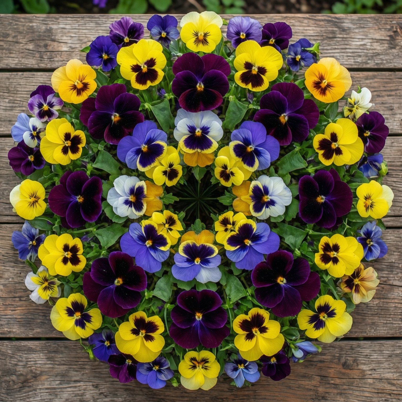 Pansy, mandala pattern, yellow, HD Desktop Wallpaper