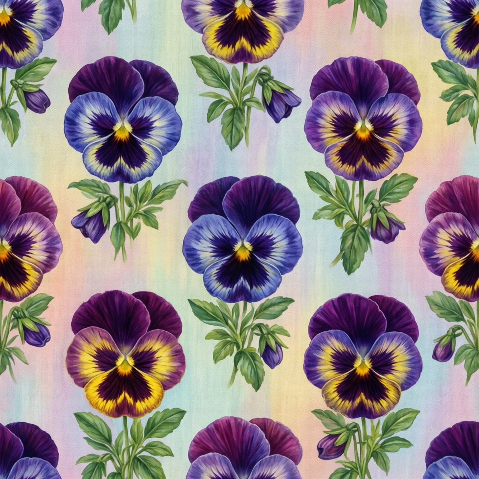 Pansy, vibrant purple yellow pansies, green stems, HD Desktop Wallpaper