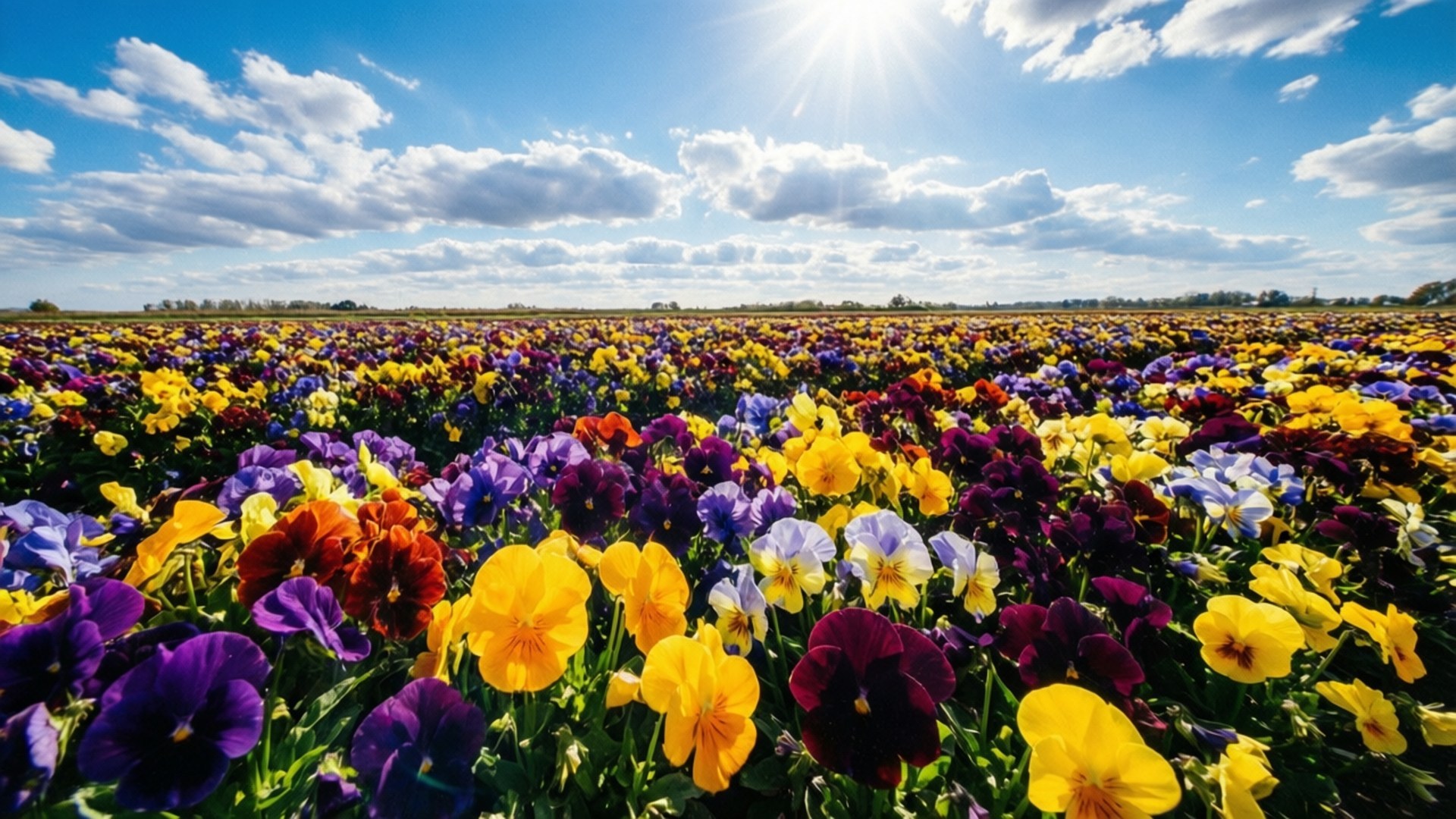 pansy, purple, yellow, Full HD Desktop Wallpaper