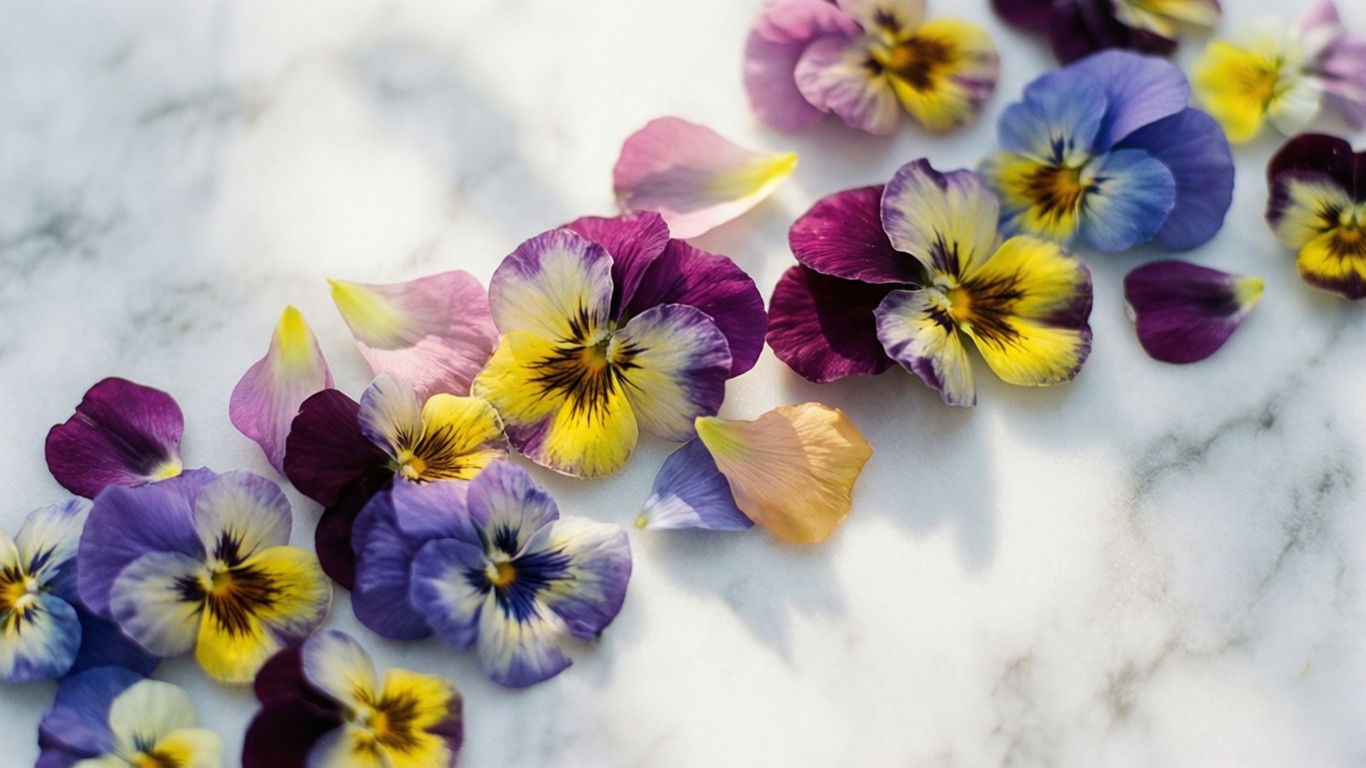 pansy, purple, yellow, Full HD Desktop Wallpaper
