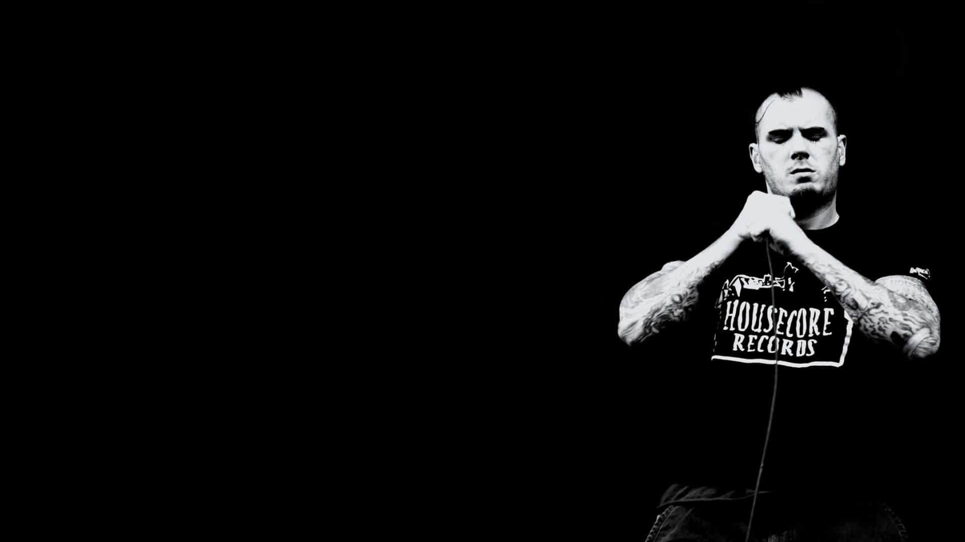 Pantera, black t-shirt, microphone, Full HD Desktop Wallpaper
