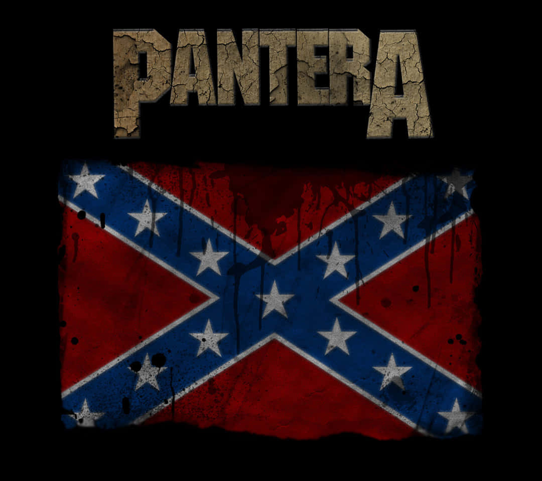 Pantera, band logo, weathered Confederate flag, SD Desktop Wallpaper