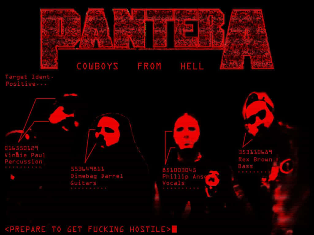 Pantera, cowboys from hell, Red-tinted, SD Desktop Wallpaper