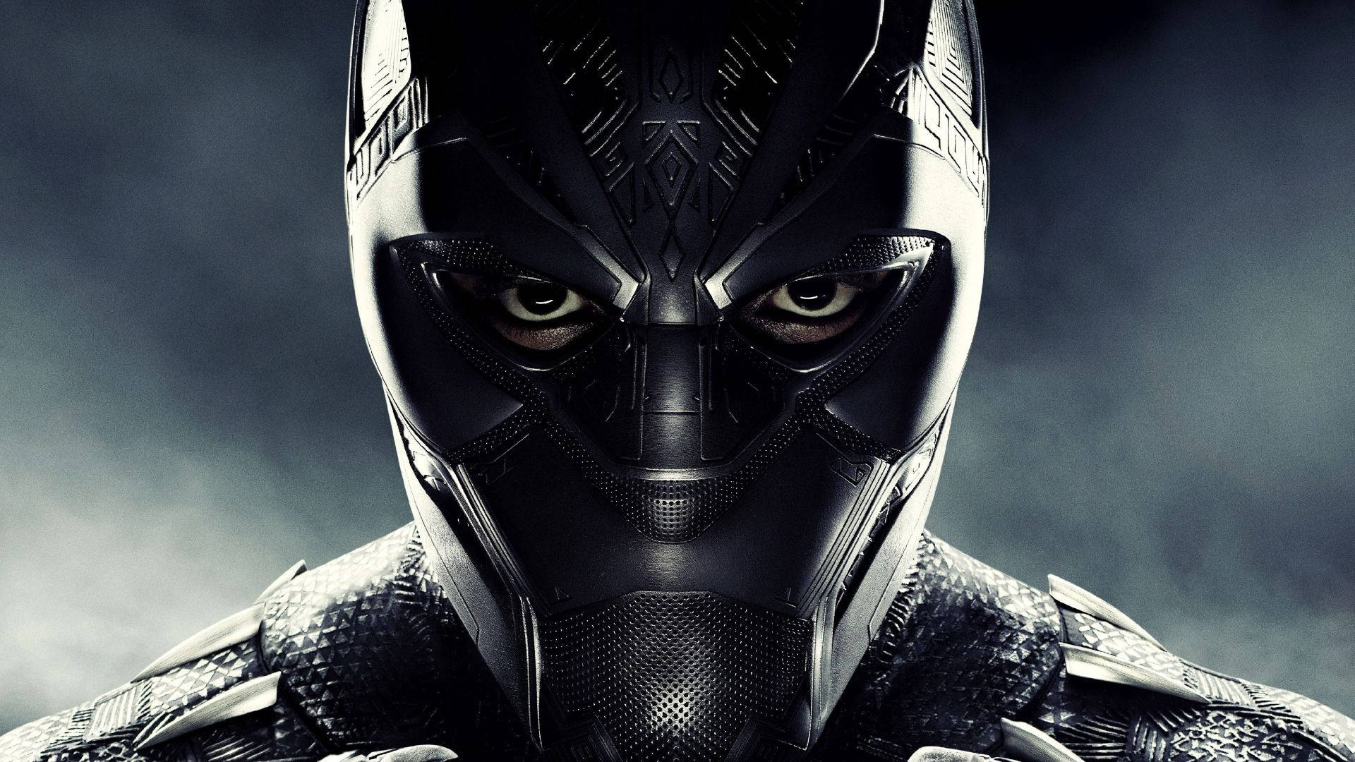 Black Panther, armored face, intense eyes, Full HD Desktop Wallpaper