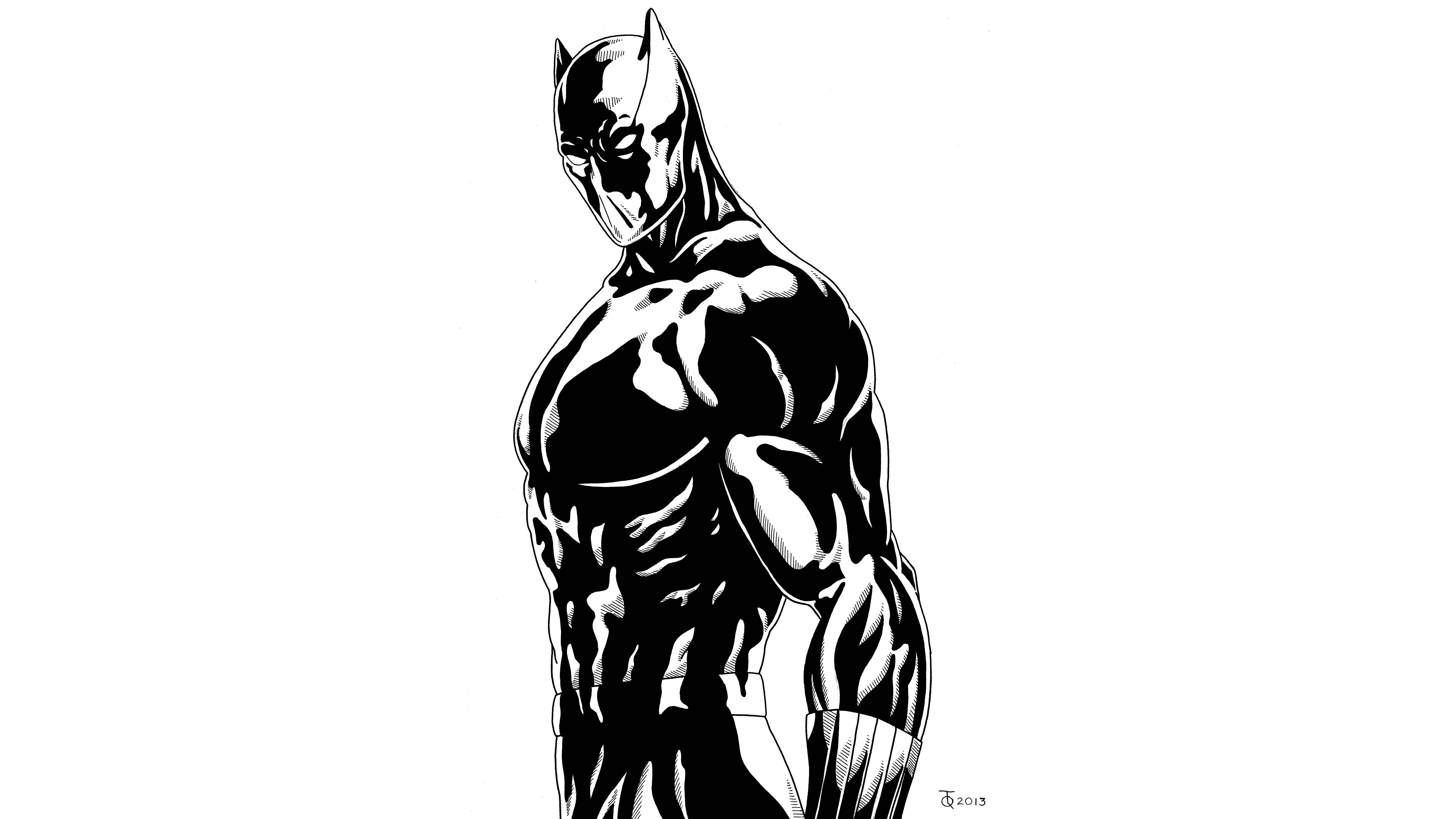 Black Panther, B&W, 4K Ultra HD, 8K Desktop Wallpaper