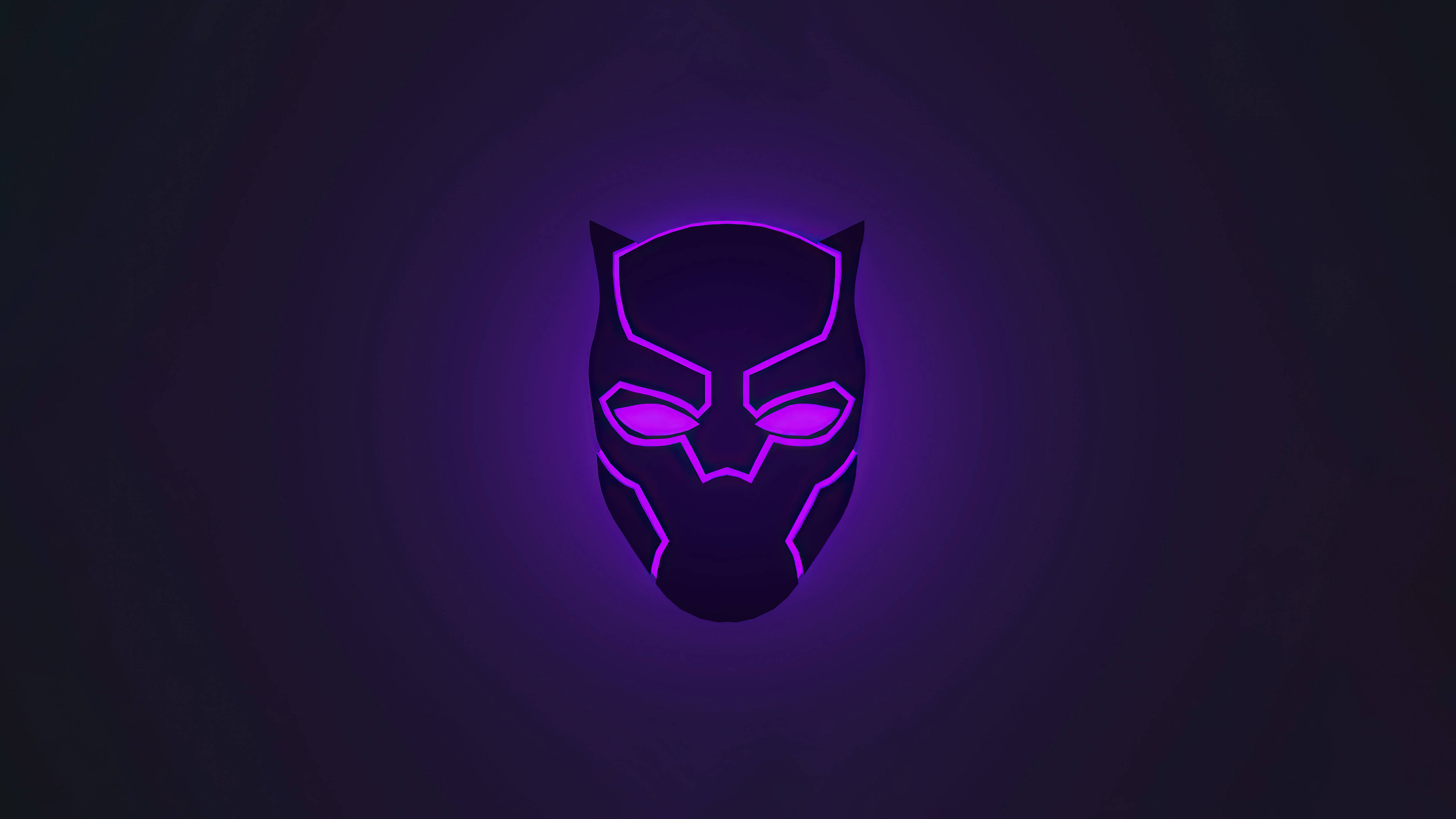 Black Panther, purple panther mask, dark gradient background, 5K Desktop Wallpaper