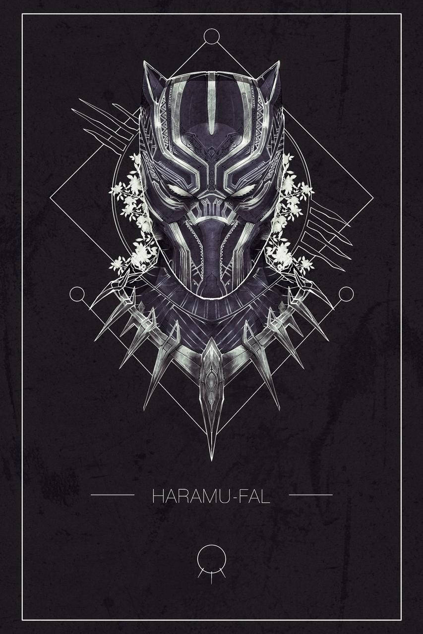 Black Panther, Black Panther mask, white flowers, HD Phone Wallpaper