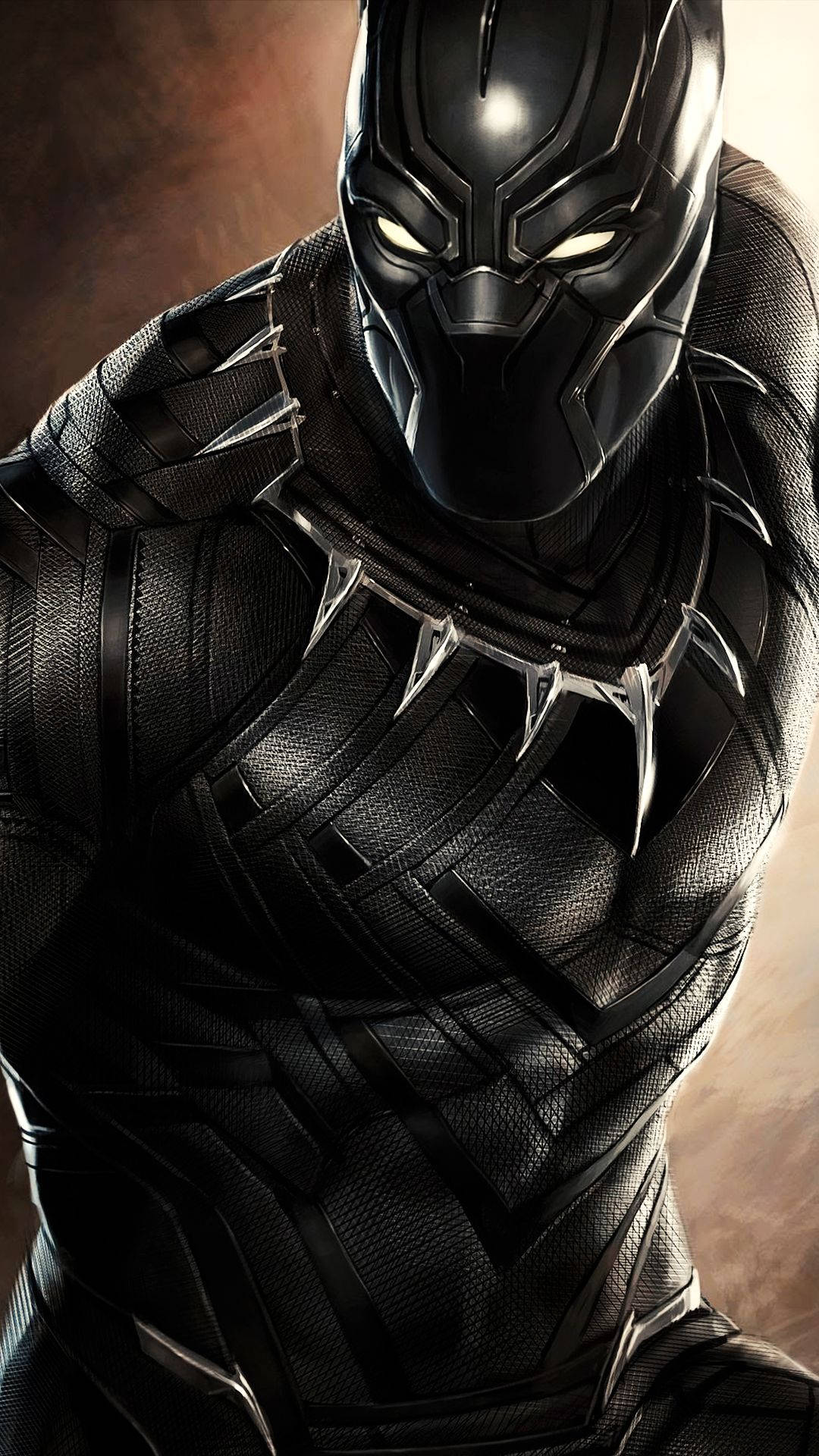 Black Panther, sleek black suit, glowing eyes, Full HD Phone Wallpaper