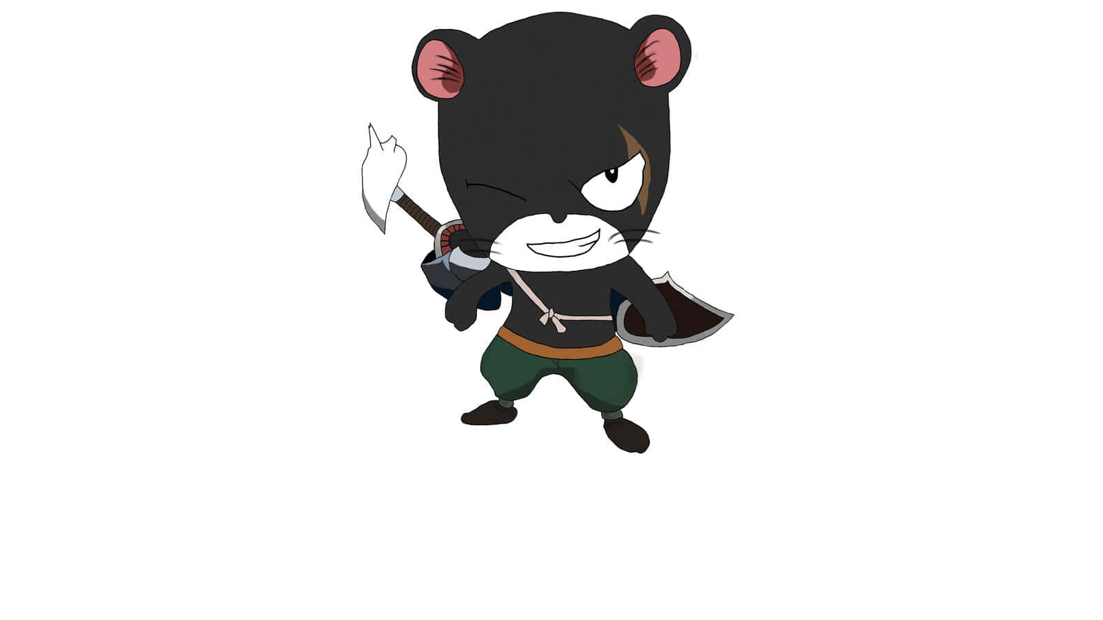 Pantherlily, black mouse warrior, pink ears, HD Desktop Wallpaper