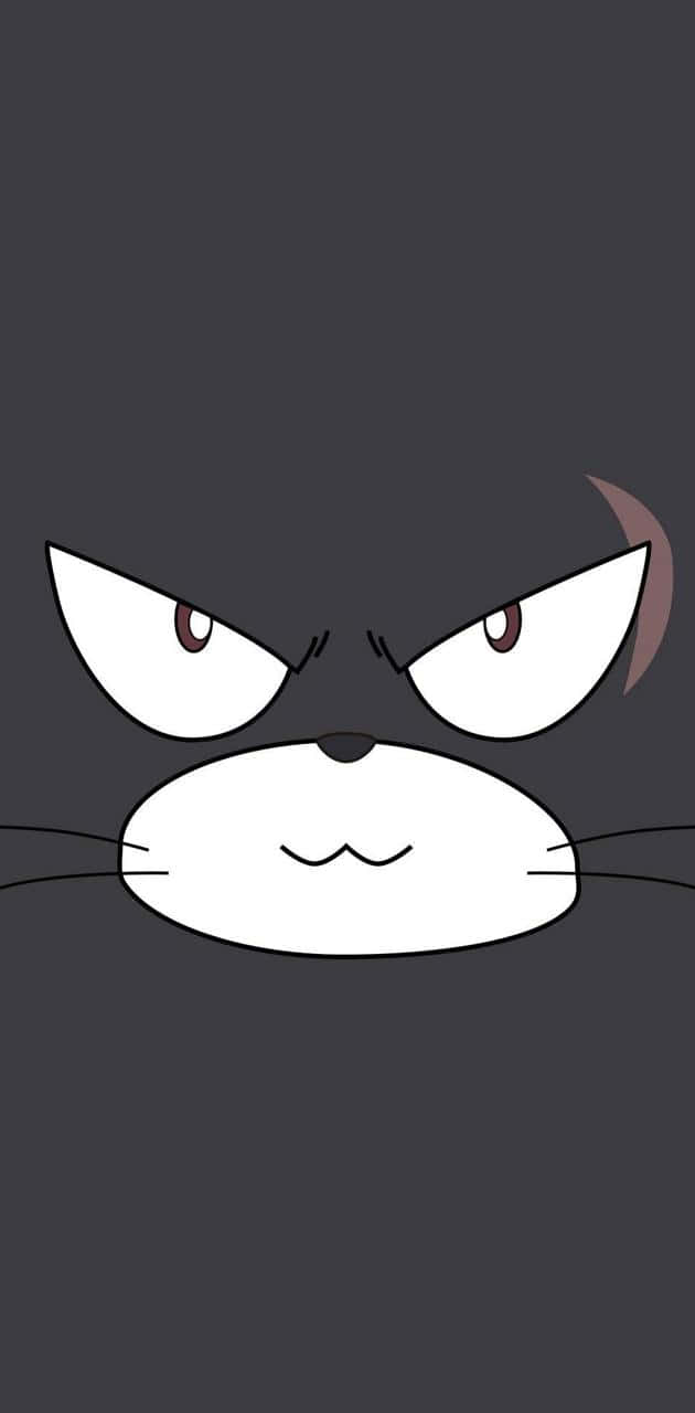 Pantherlily, minimalist cartoon cat, narrowed angry eyes, HD Phone Wallpaper