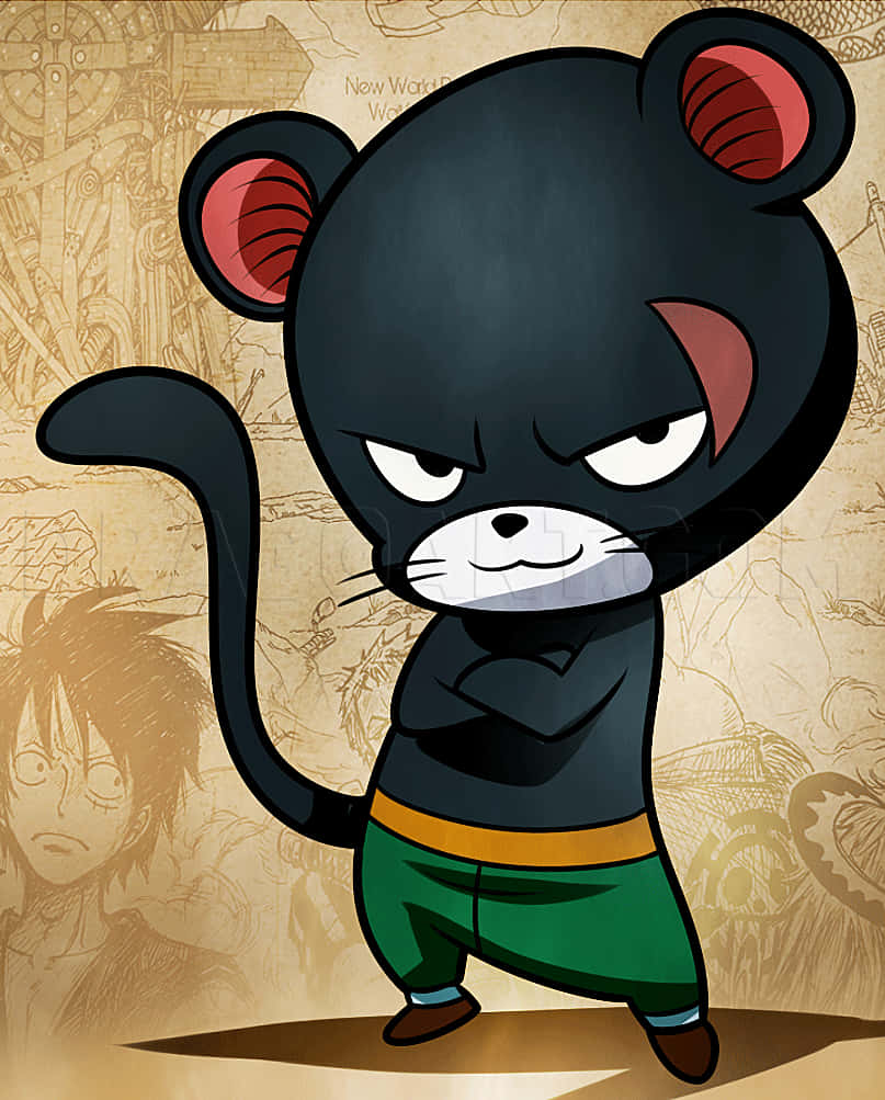 Pantherlily, black cartoon bear, red inner ears, SD Phone Wallpaper