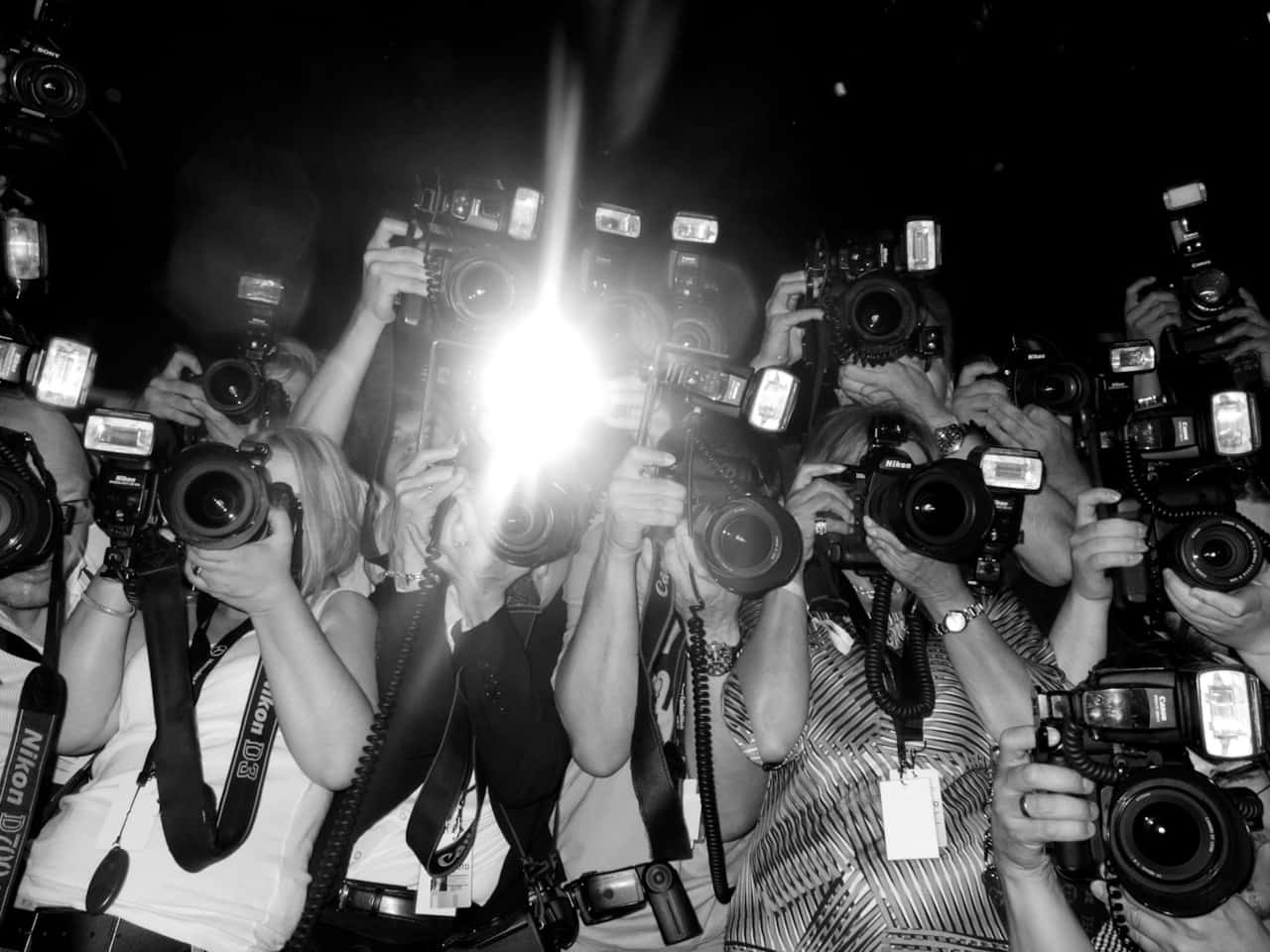 Paparazzi, night, flashguns, HD Desktop Wallpaper