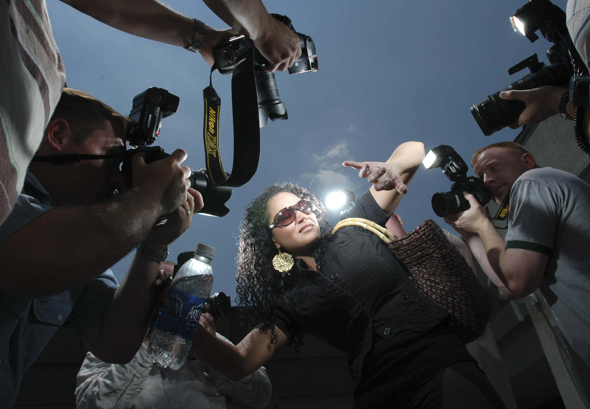 Paparazzi, sunglasses, black jacket, Full HD Desktop Wallpaper