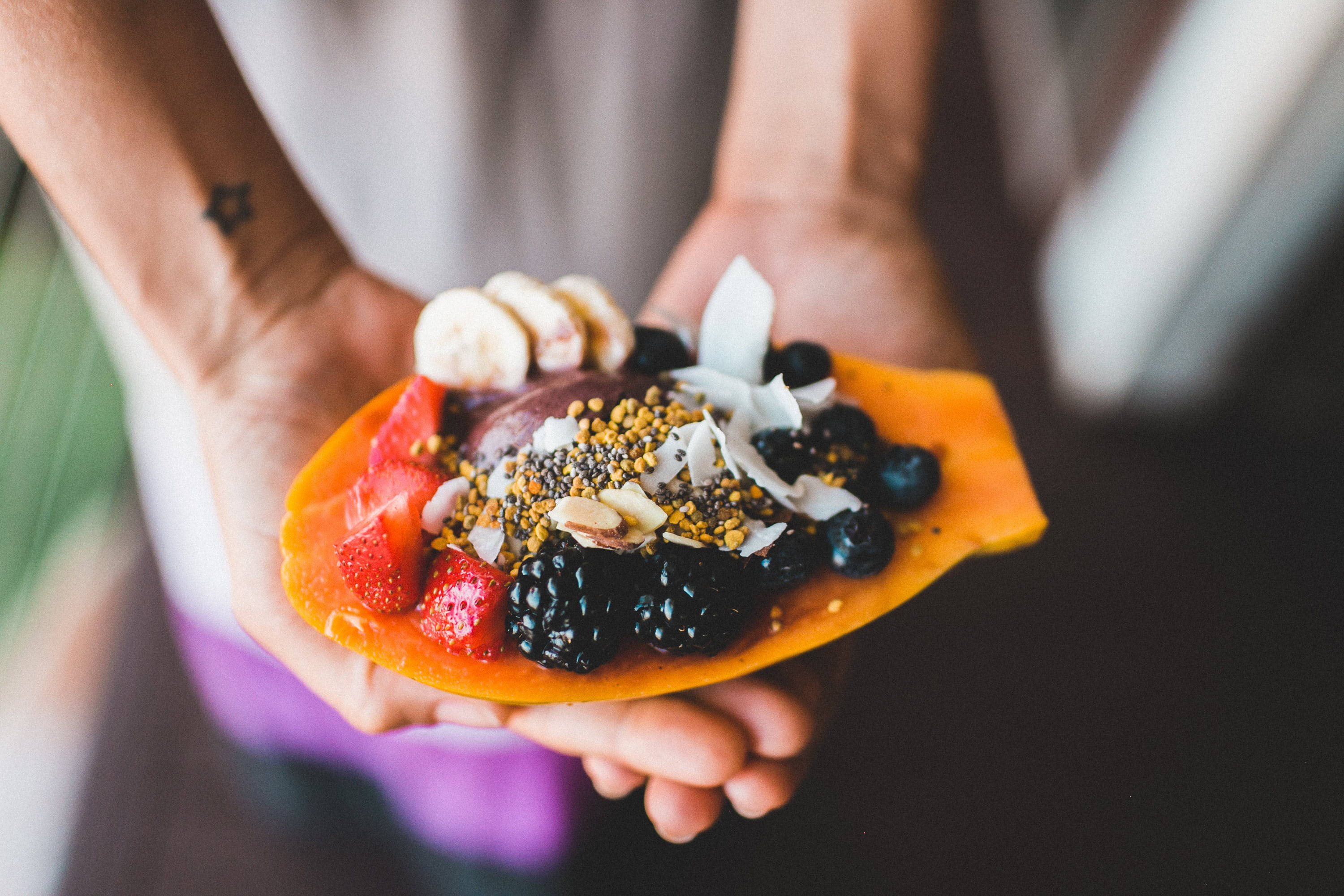 papaya, mulberry, berries, 2K Desktop Wallpaper