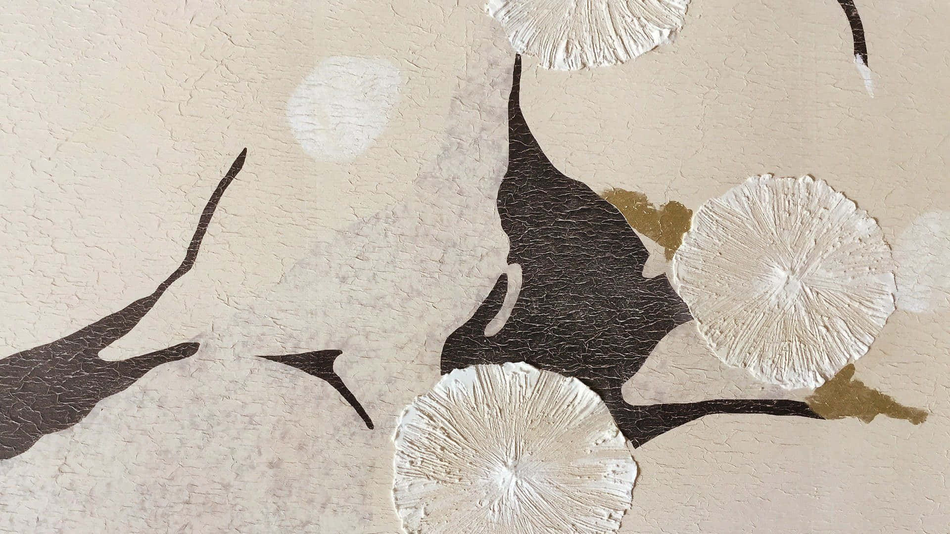 Tender Beige Art, beige, white mushroom-like forms, Full HD Desktop Wallpaper