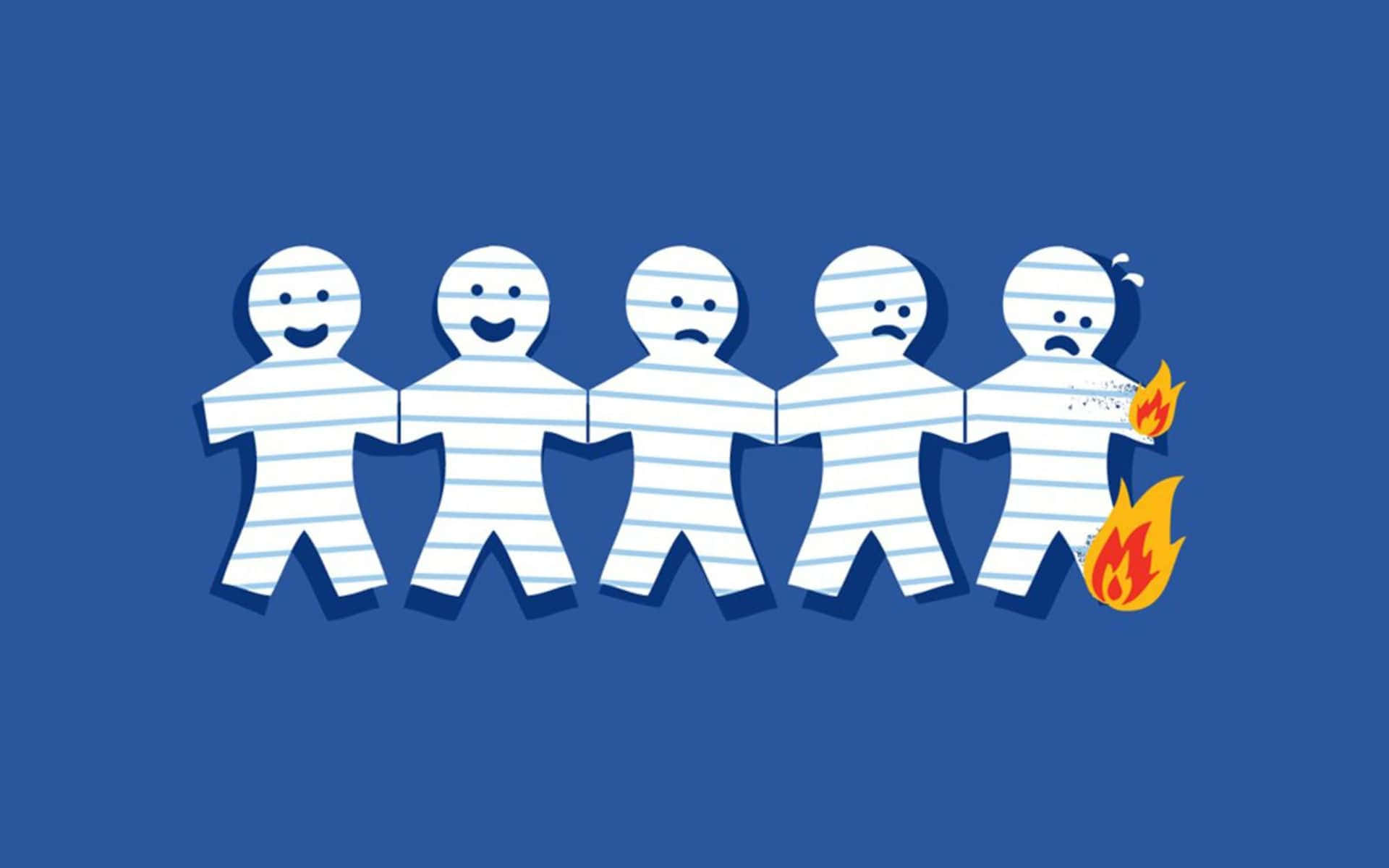 Hilarious Paper Cut, Heaven of Paper, Five lined-paper cutout figures, Full HD Desktop Wallpaper