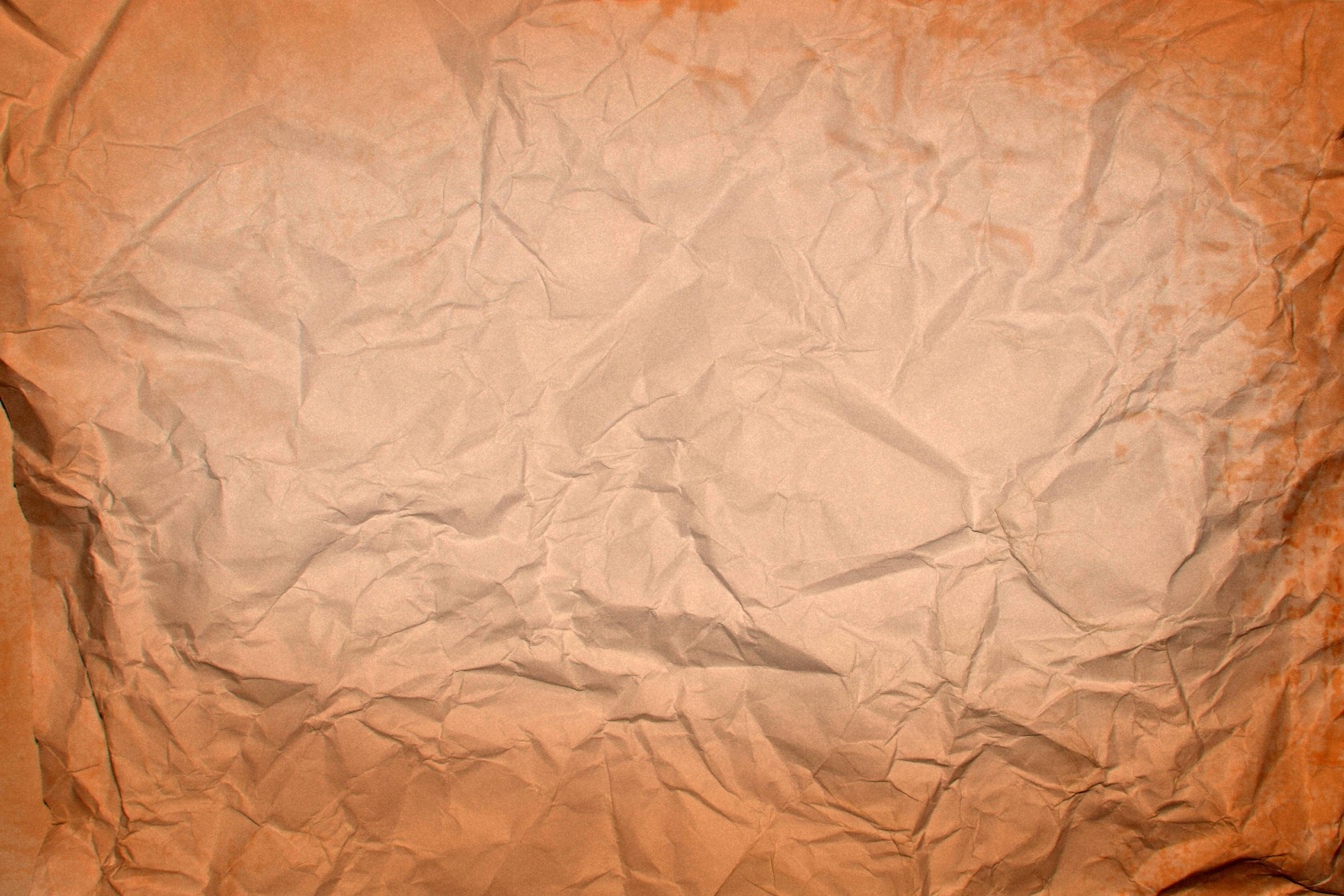 crumpled old paper, brown, textured folds, 2K Desktop Wallpaper
