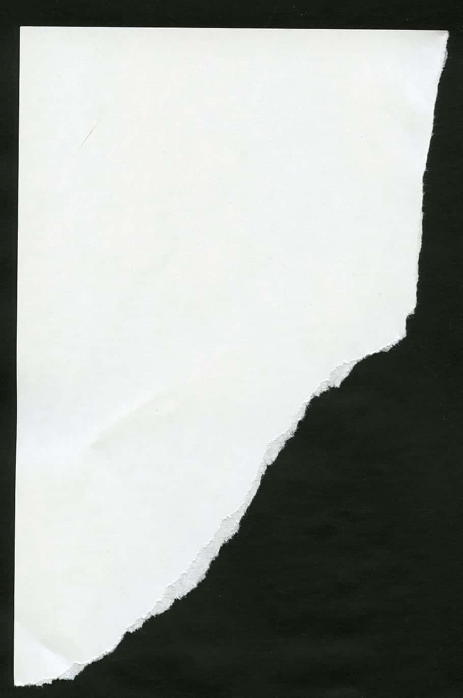 blank white torn paper, black background, torn paper fragment, HD Phone Wallpaper