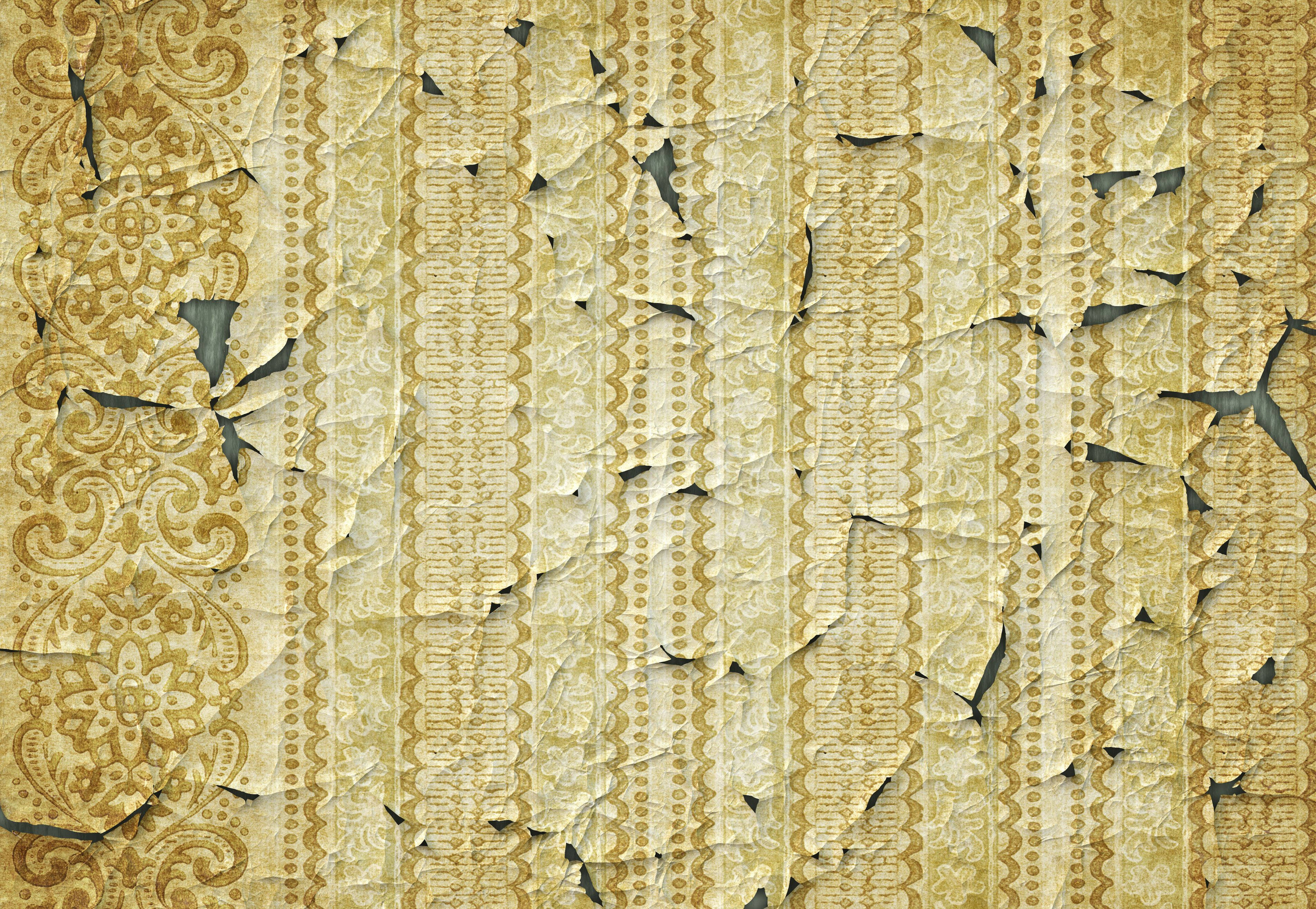 old paper, green abstract, ornate gold patterns, 2K Desktop Wallpaper