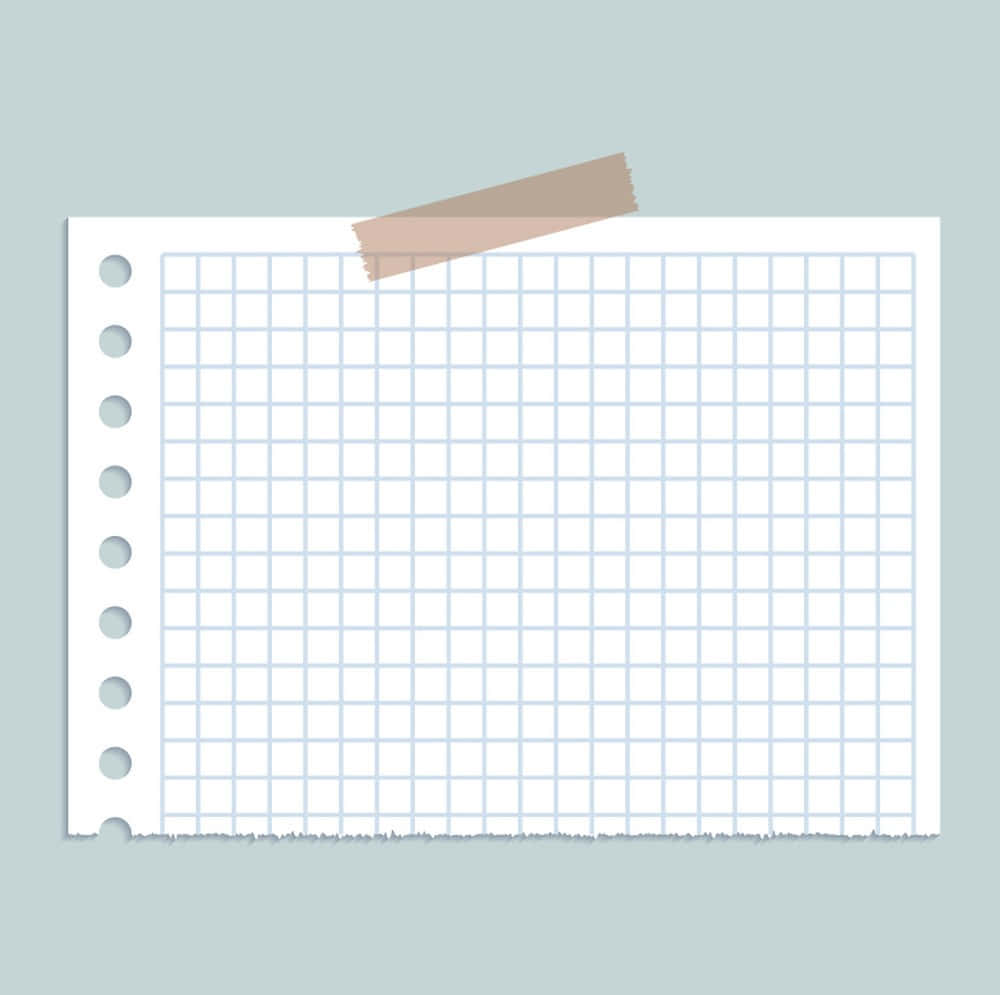 blank grid notebook page, torn edge, beige tape, SD Desktop Wallpaper