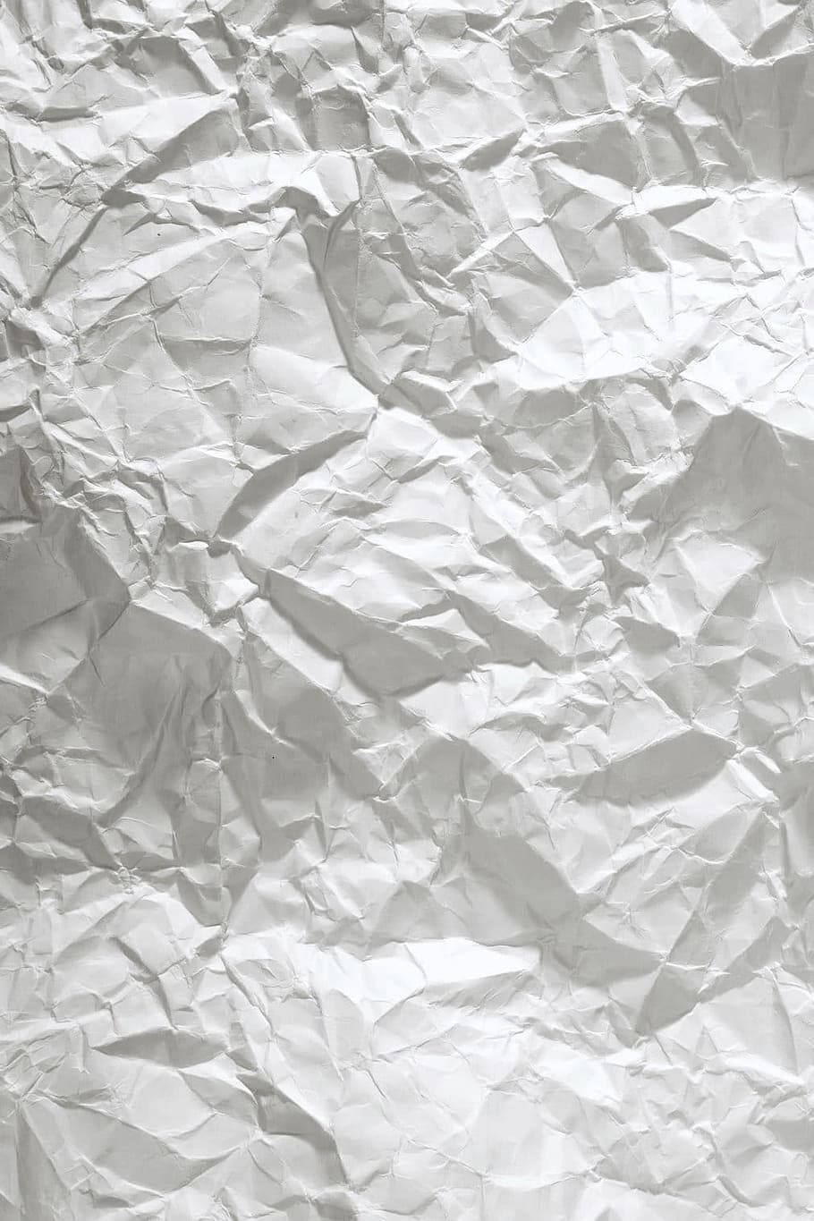 white crumpled paper, deep folds, soft shadows, HD Phone Wallpaper