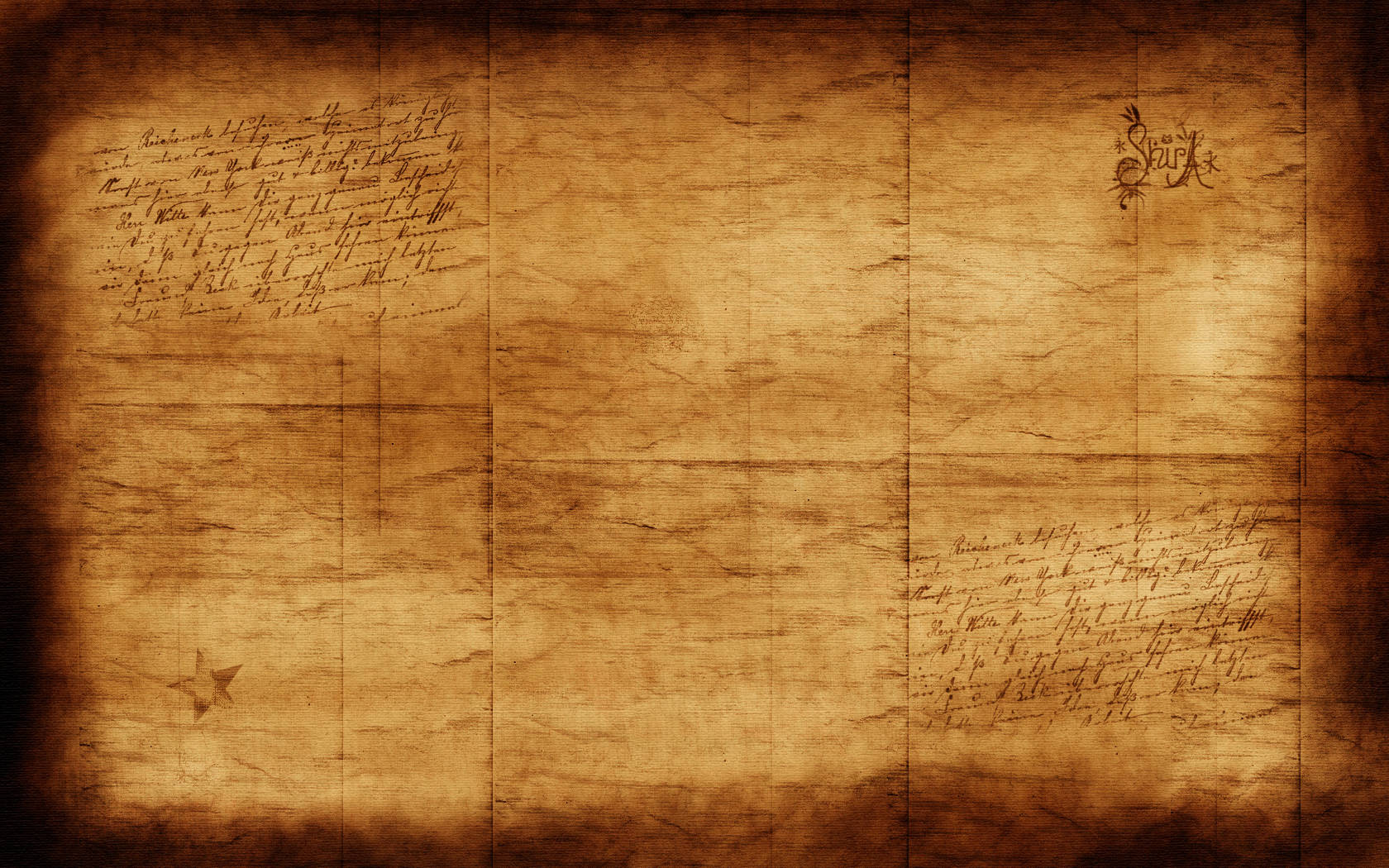 vintage parchment, cursive writing, star emblem, HD Desktop Wallpaper