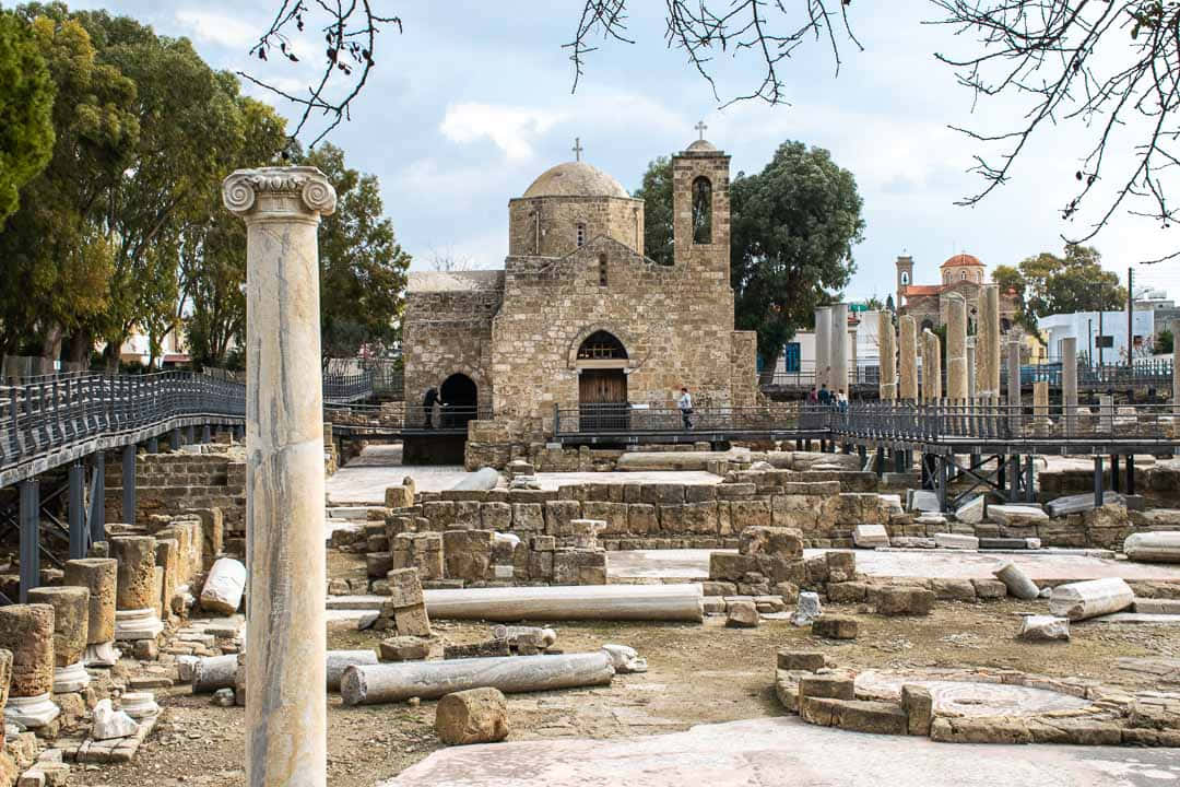 Paphos, oldest churches, ancient stone ruins, SD Desktop Wallpaper