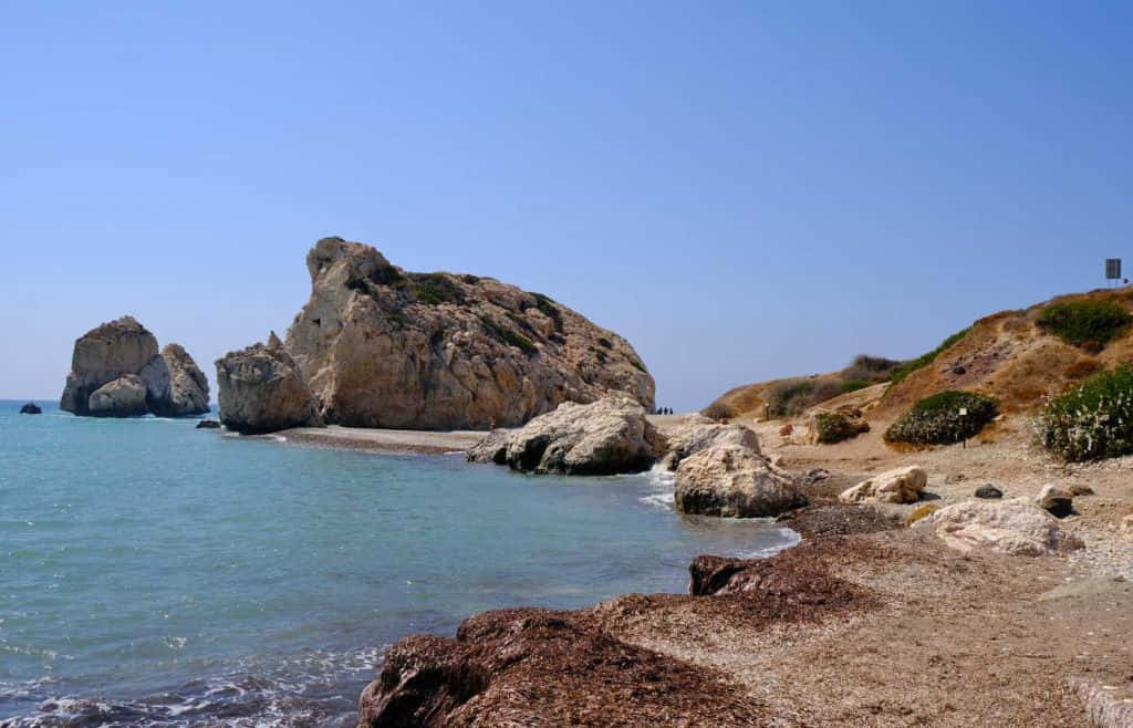 Paphos, rocky coastline, turquoise waters, SD Desktop Wallpaper