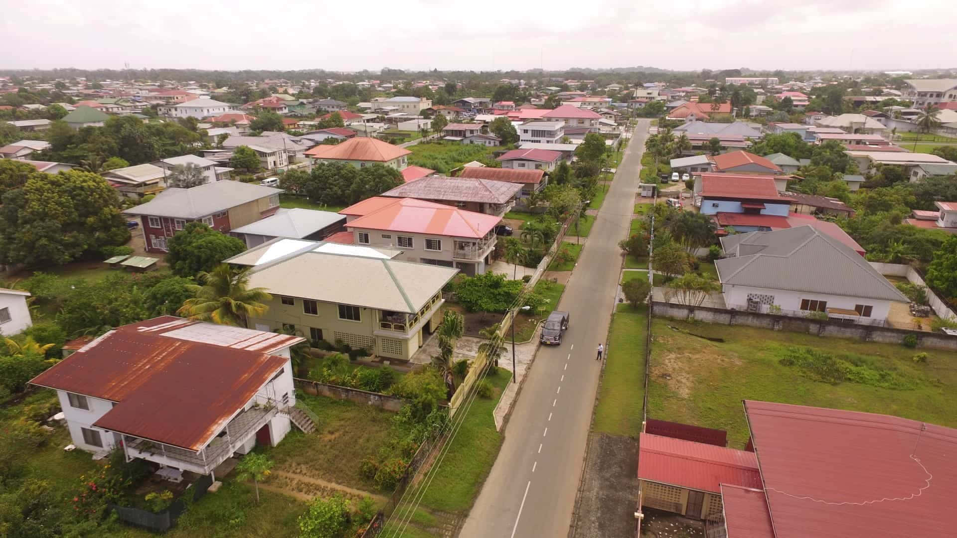 Paramaribo, inner community, residential street, Full HD Desktop Wallpaper