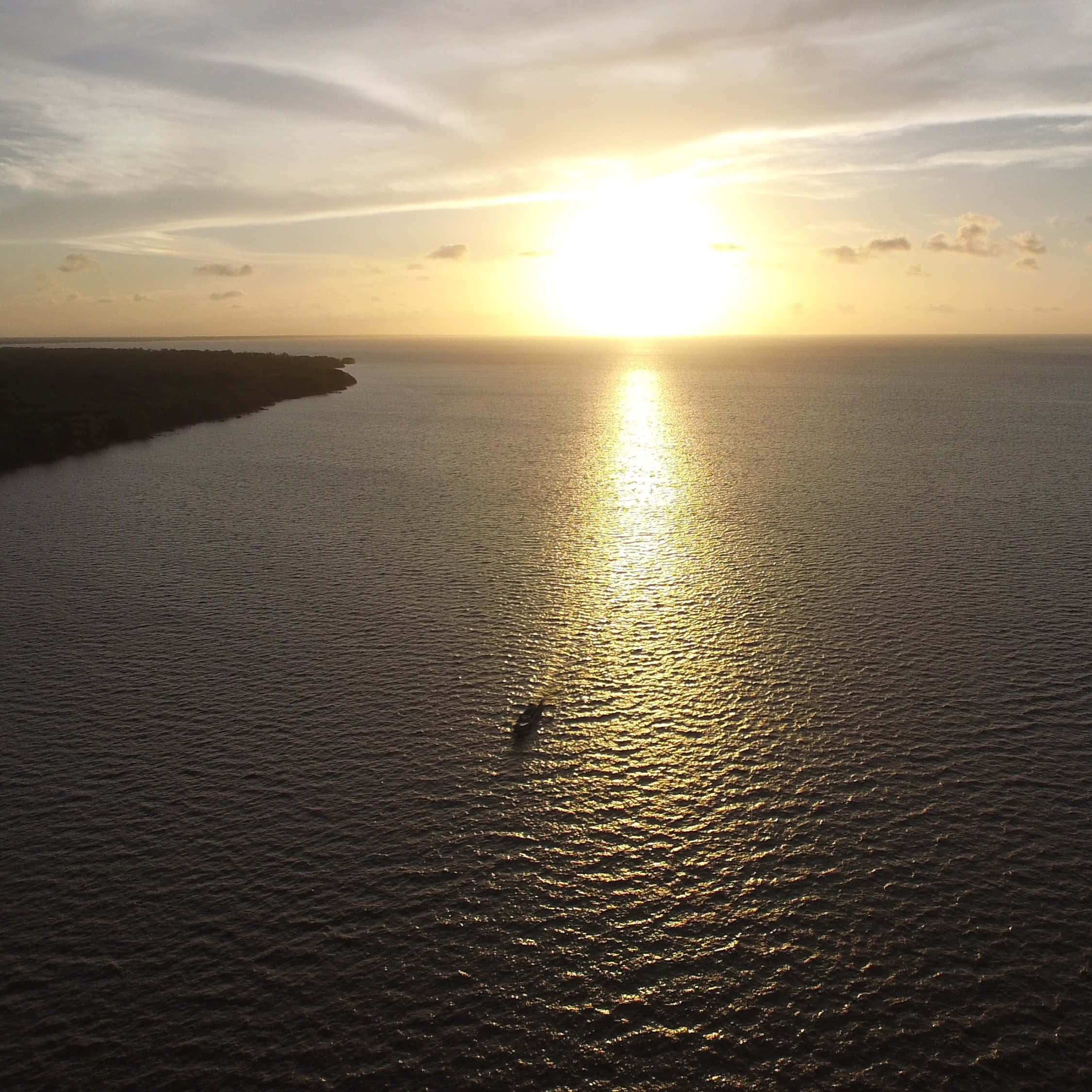 Paramaribo, ocean, sunset, Full HD Desktop Wallpaper
