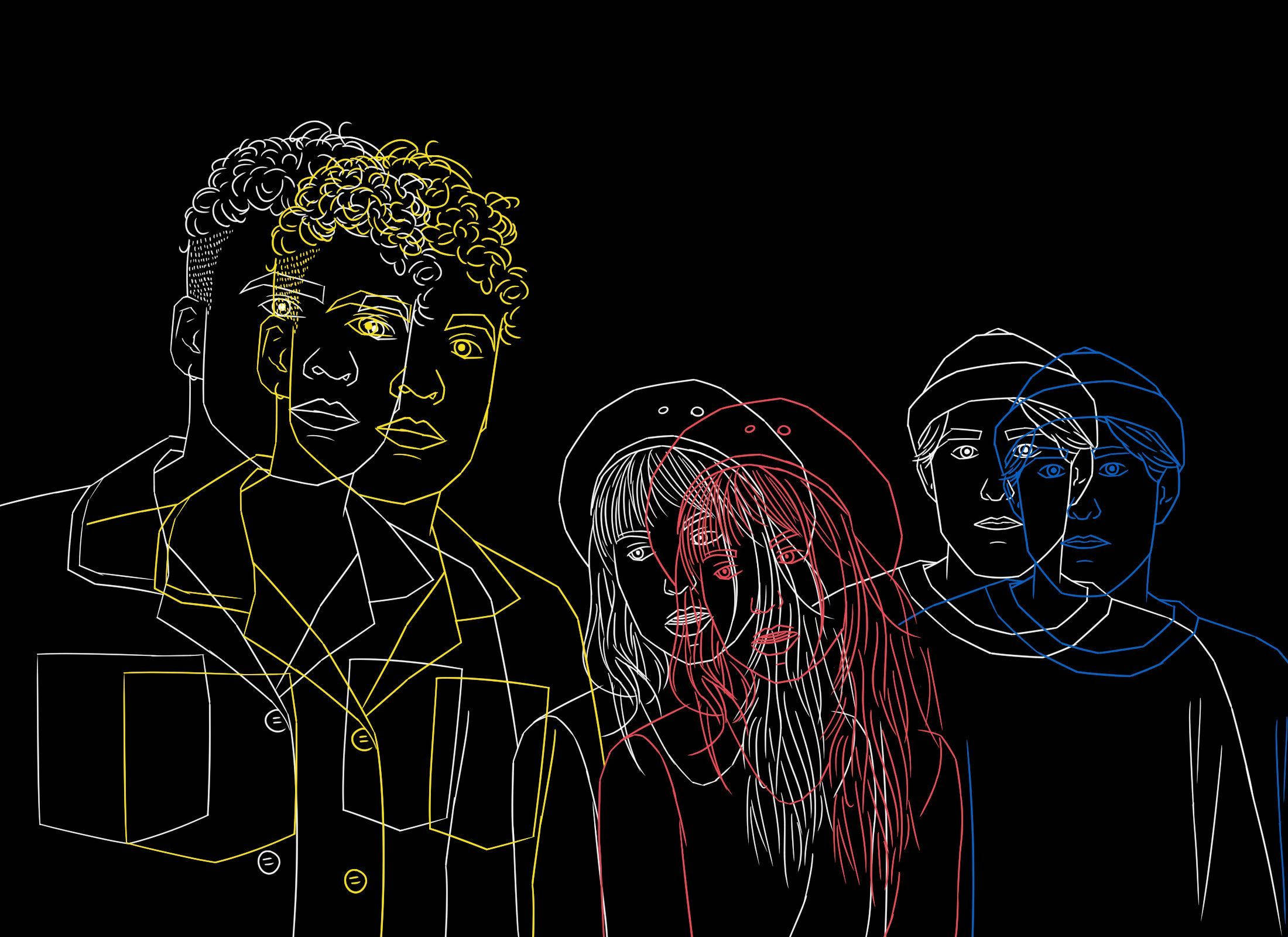 Paramore, neon colors, black background, Full HD Desktop Wallpaper