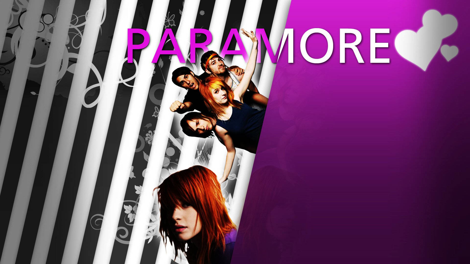 Paramore, vibrant purple, black striped, Full HD Desktop Wallpaper