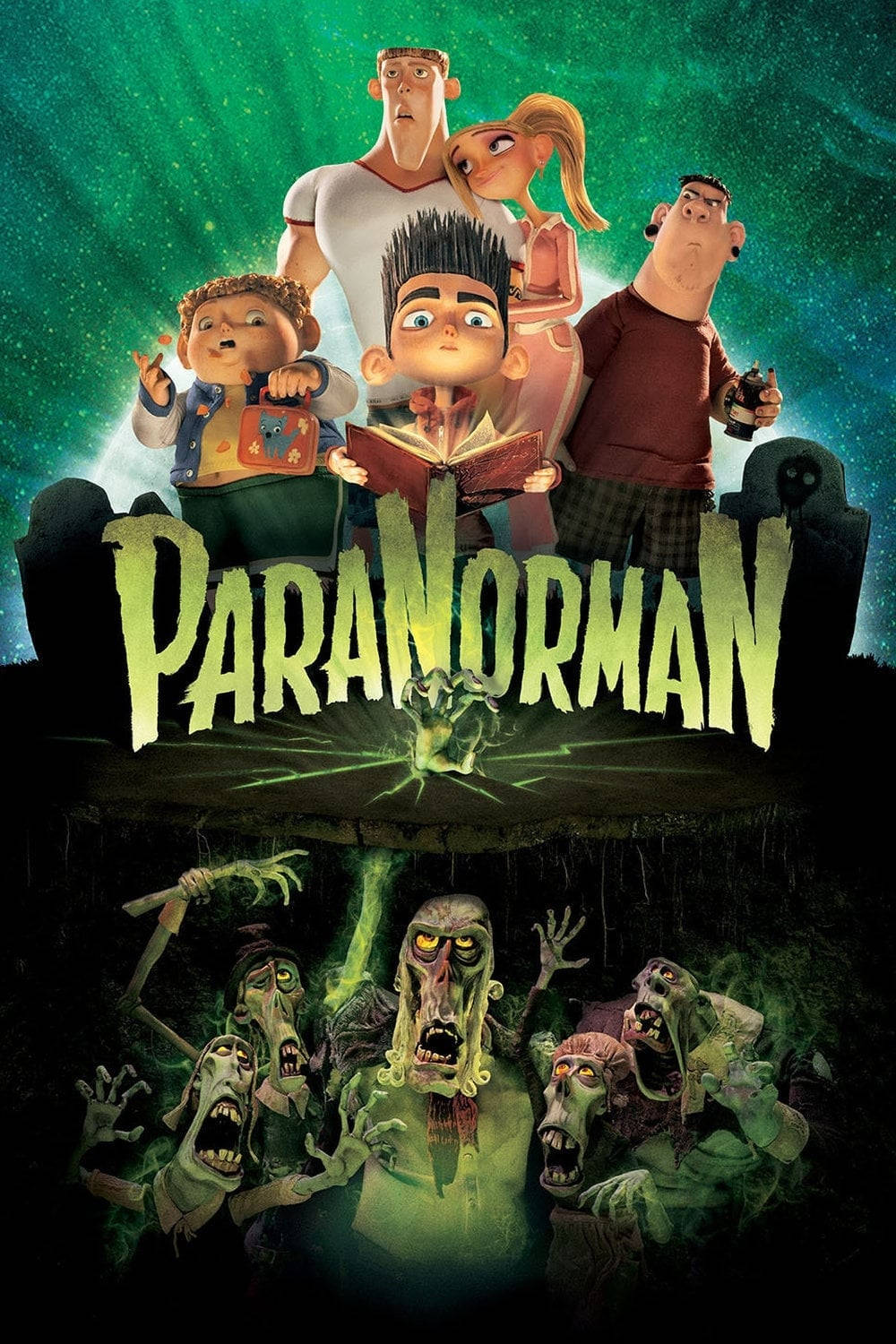 Paranorman, tombstone, glowing green zombies, HD Phone Wallpaper